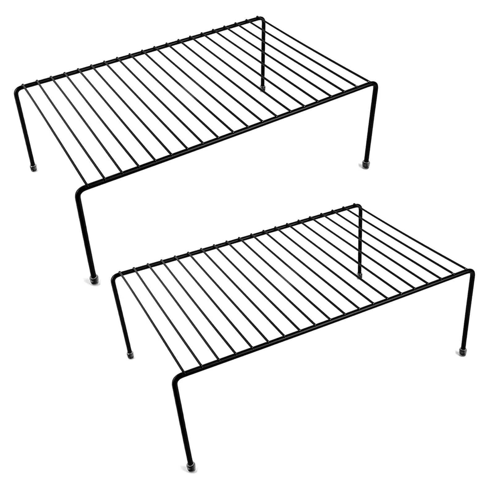 Estante de Almacenamiento Compacto JBESUHI Negro 2 Niveles 40.9x25.9 cm