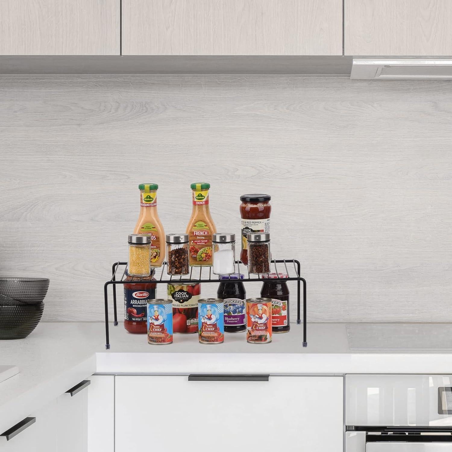 Estante de Almacenamiento Compacto JBESUHI Negro 2 Niveles 40.9x25.9 cm