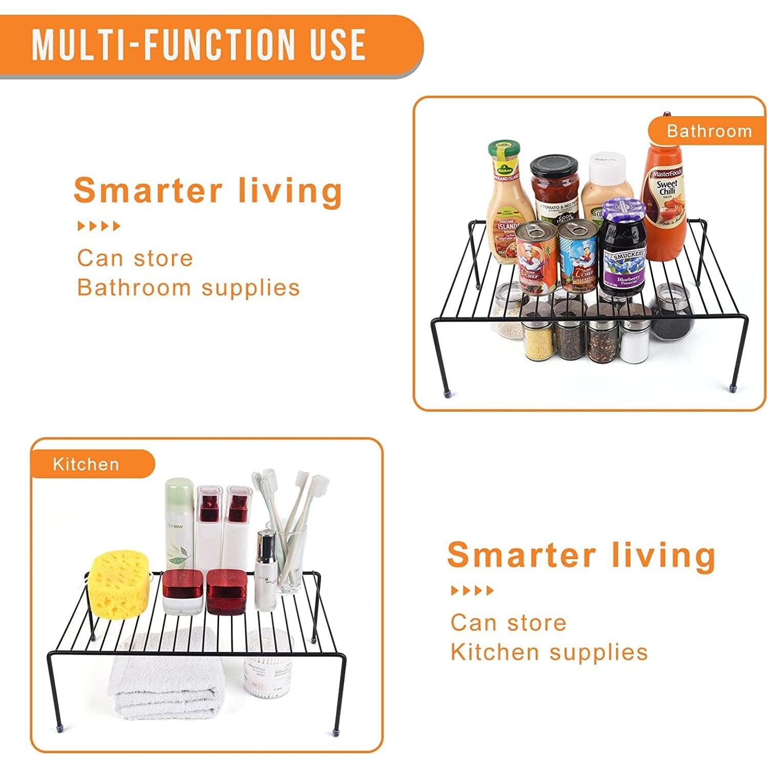 Estante de Almacenamiento Compacto JBESUHI Negro 2 Niveles 40.9x25.9 cm