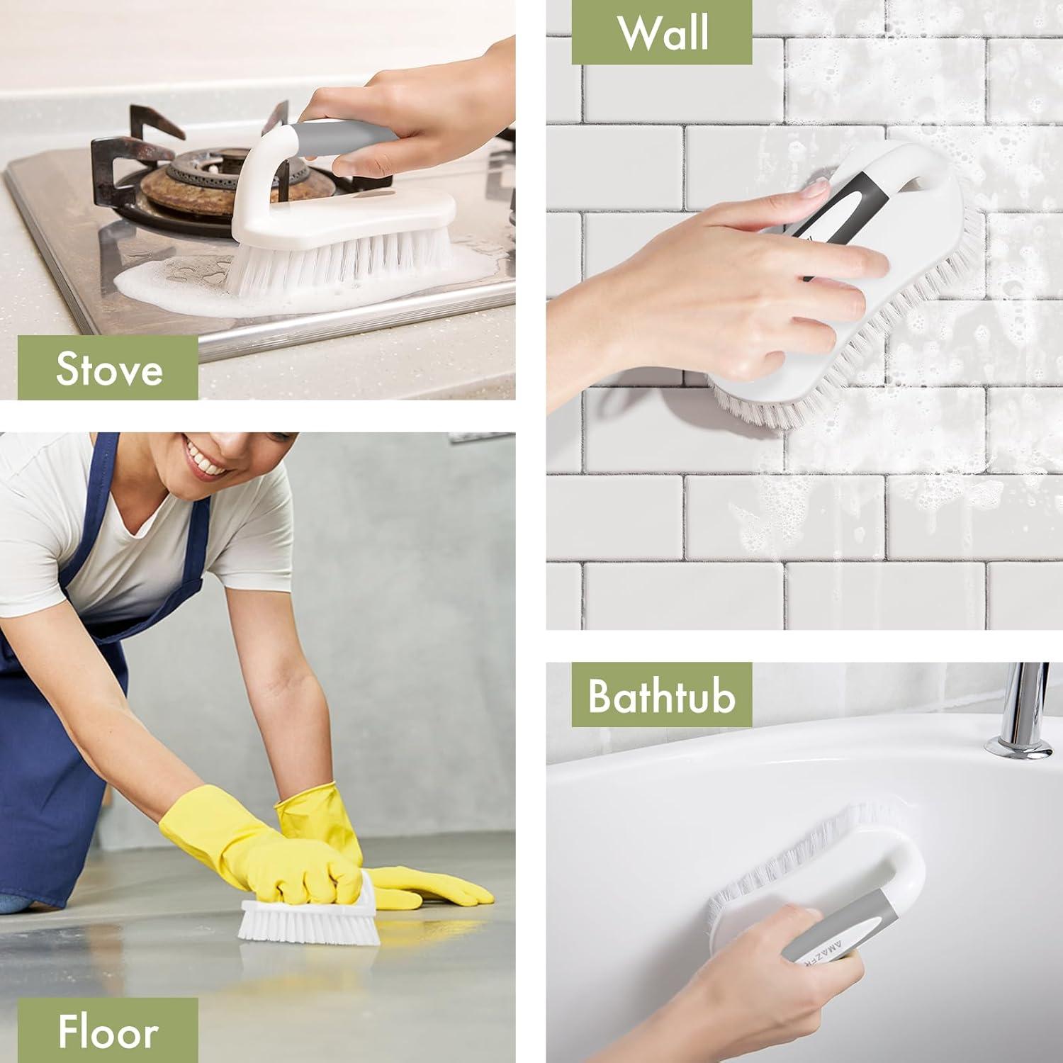 Cepillo de limpieza Amazer con mango ergonómico - Paquete de 2