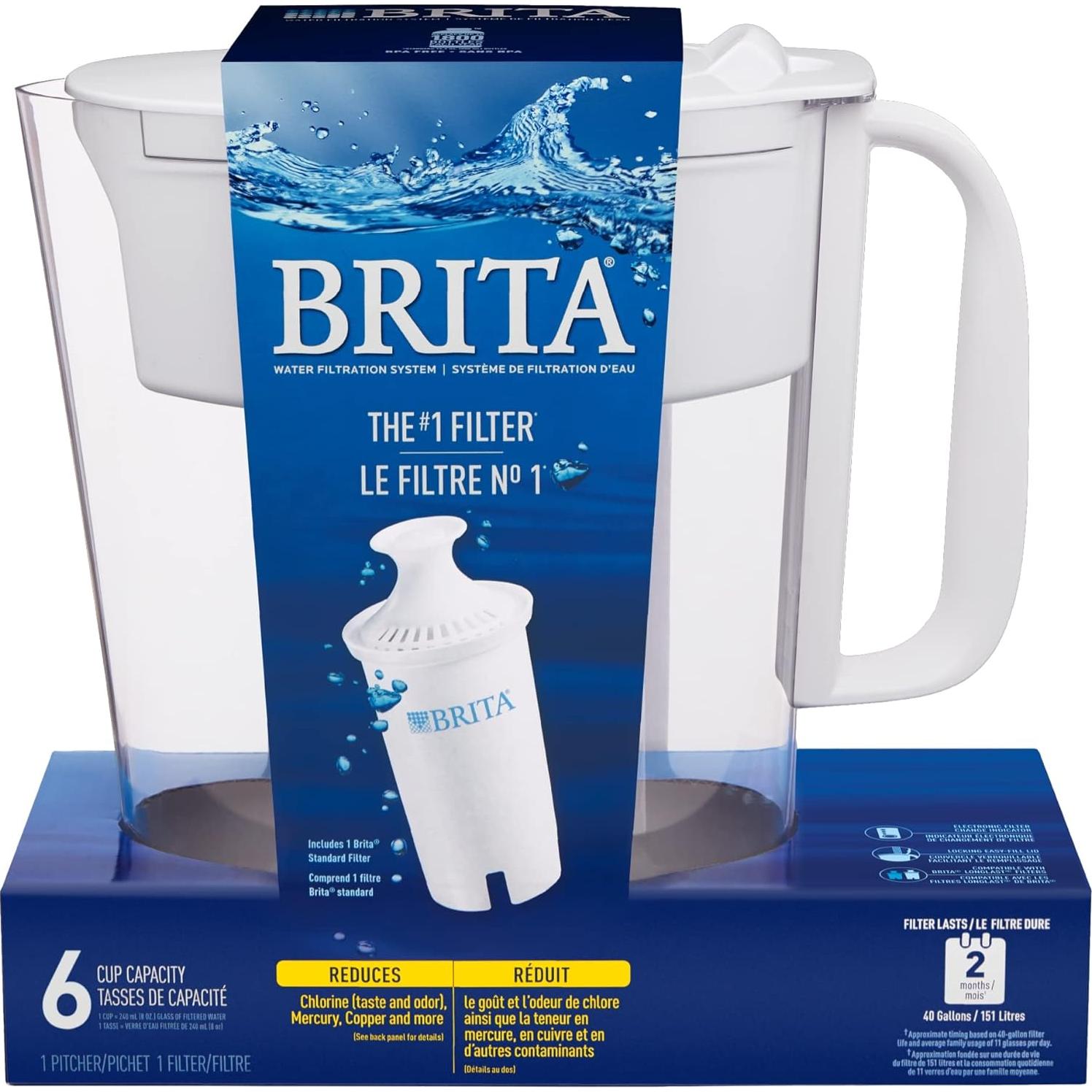 Jarra de Filtro Brita Metro 6 Tazas Libre de BPA
