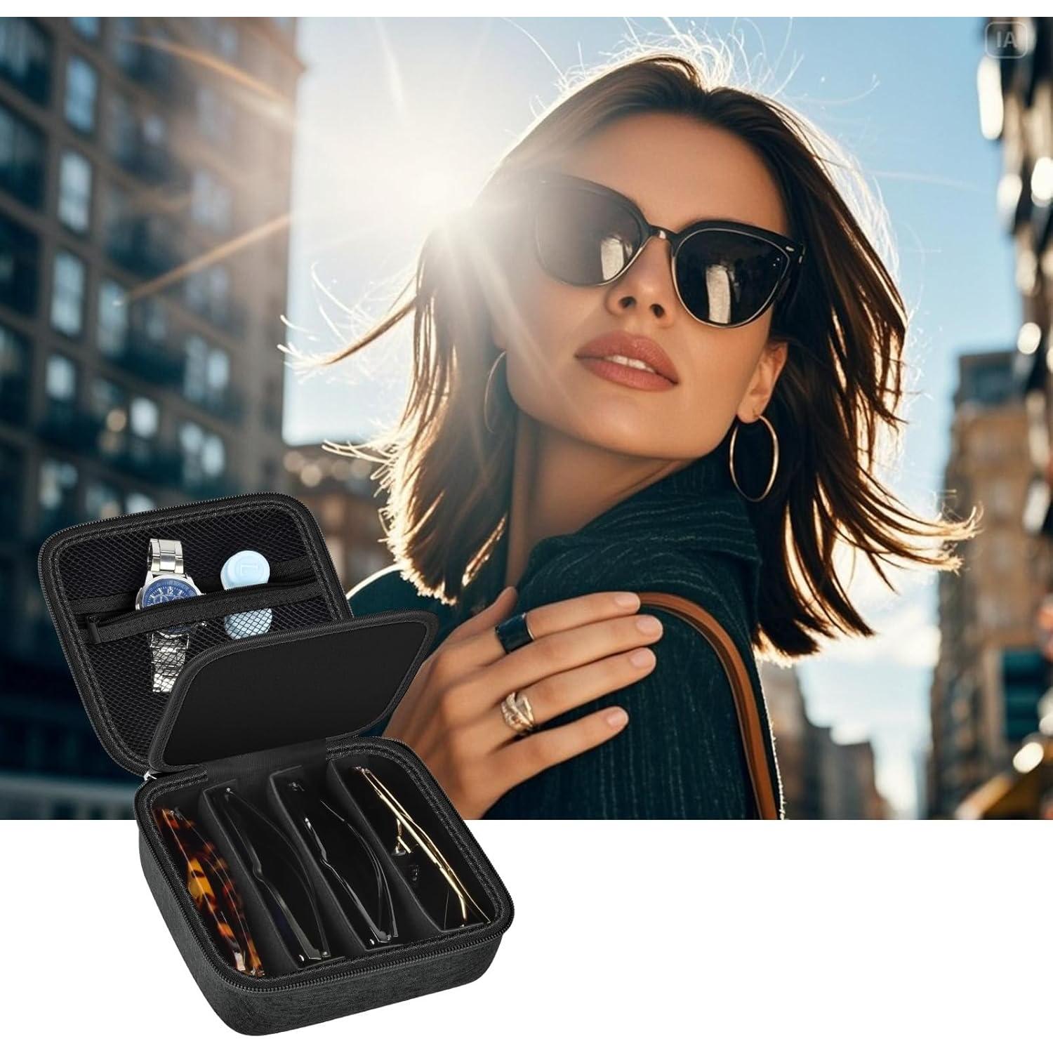 Organizador de Gafas de Sol Quay para 4 Pares - Bolsa Compacta