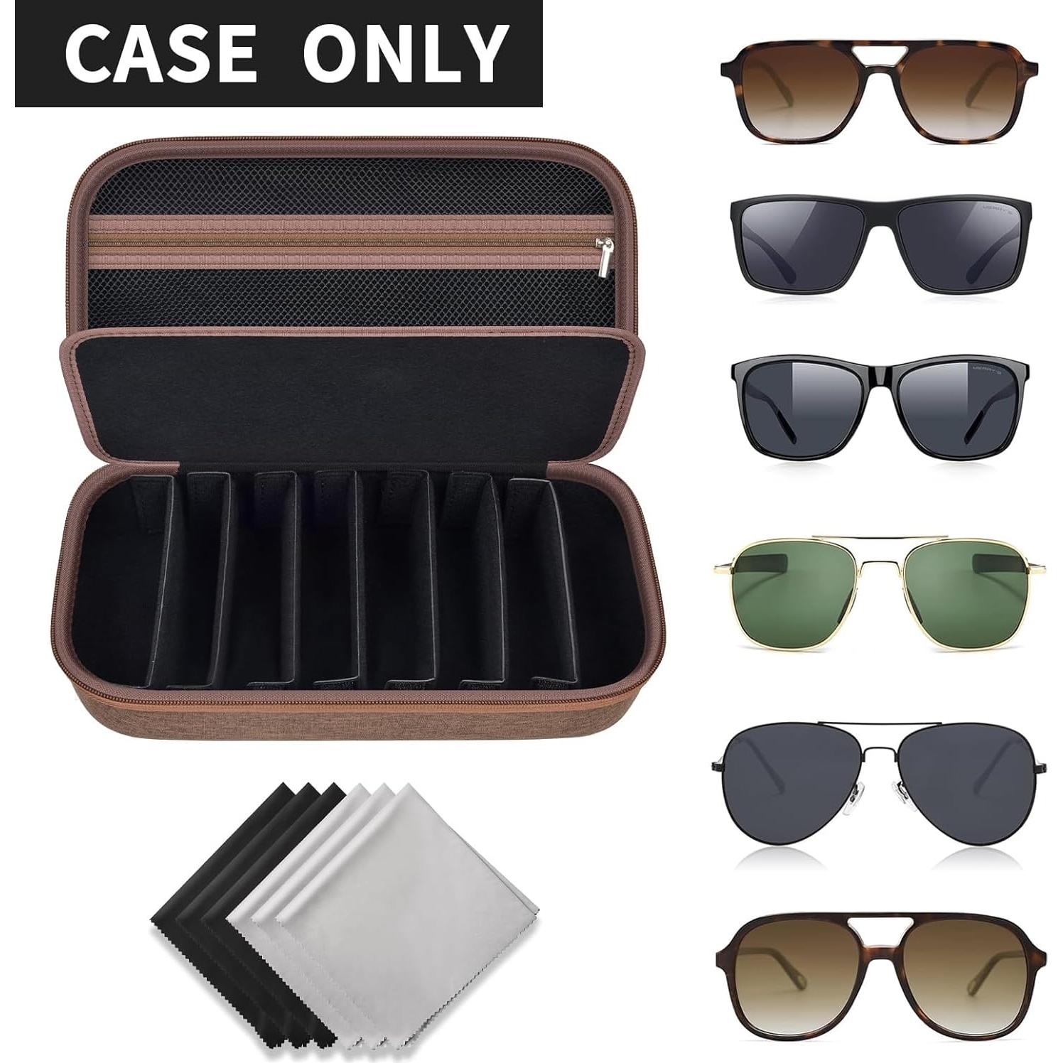 Estuche Organizador de Gafas de Sol EVA para 8 Pares - Café