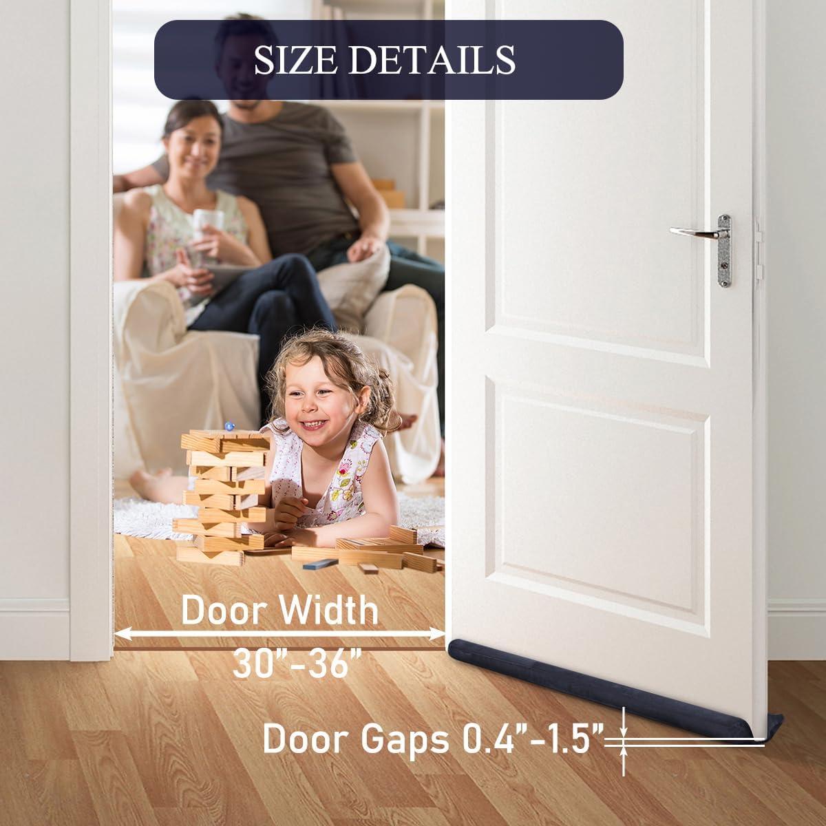 Tapón de Corrientes GDHOMM para Puerta Ajustable 30-91 cm Negro