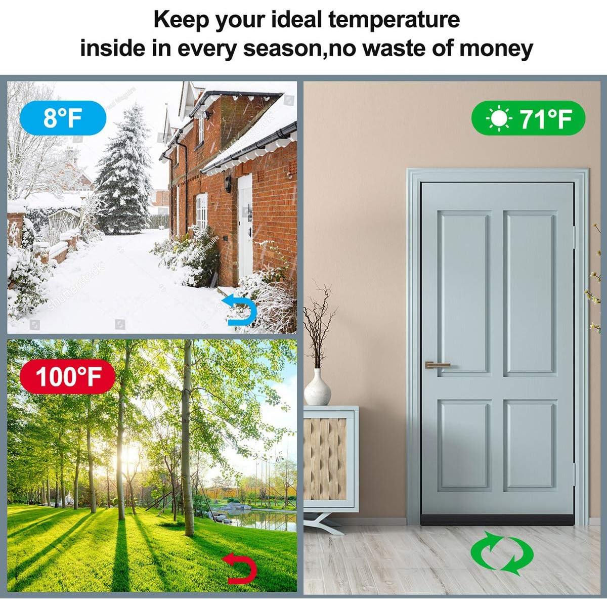 Tapón de Corrientes GDHOMM para Puerta Ajustable 30-91 cm Negro