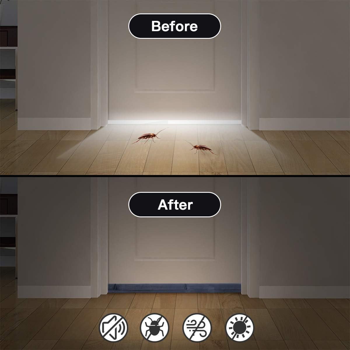 Tapón de Corrientes GDHOMM para Puerta Ajustable 30-91 cm Negro