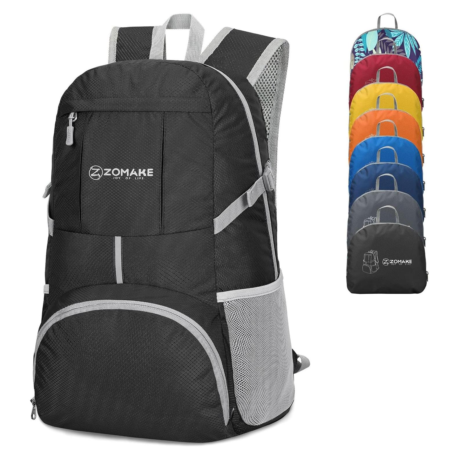 Mochila Plegable Ligera ZOMAKE 35L Impermeable Negro