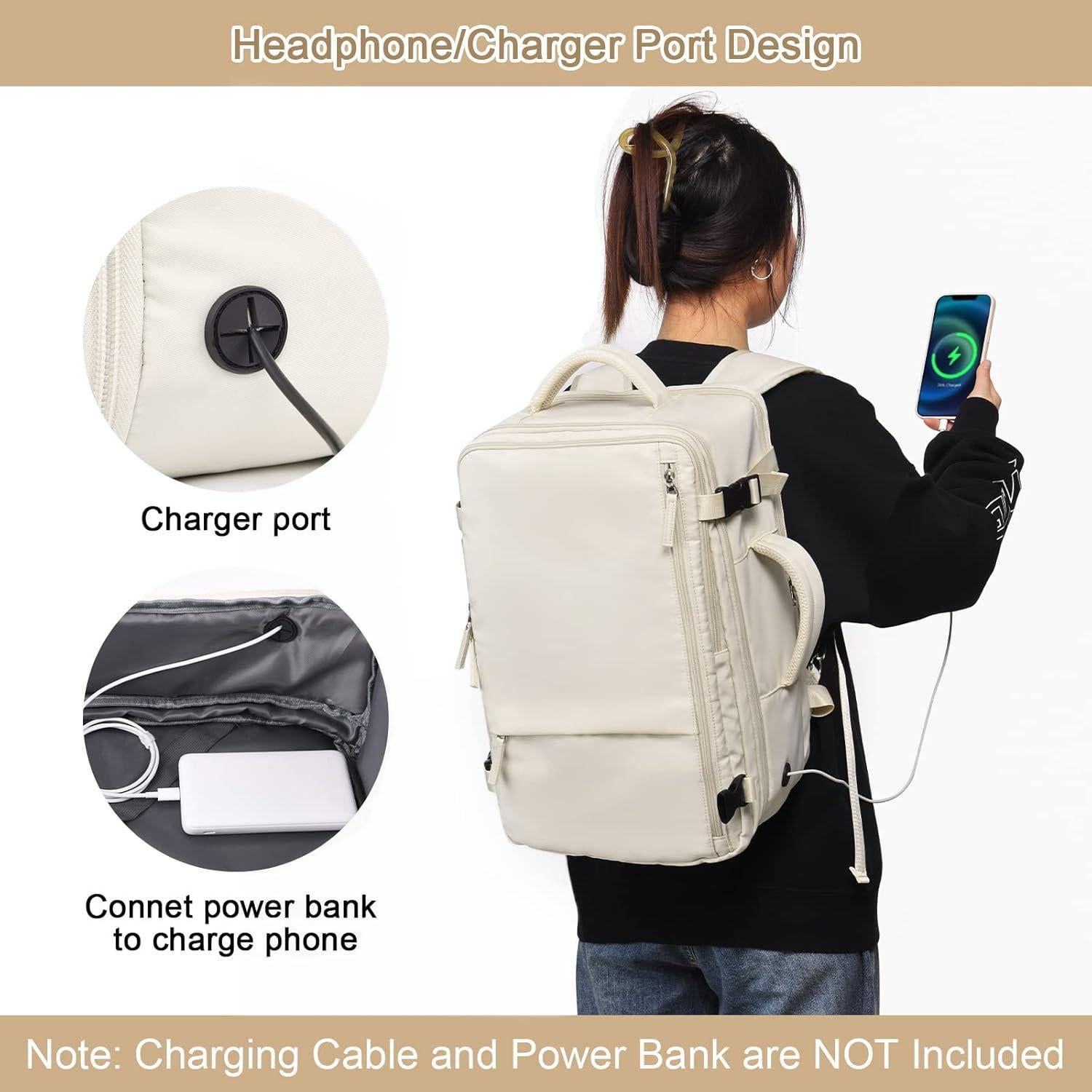 Mochila de viaje Sinaliy 40L impermeable para laptop 43.9cm