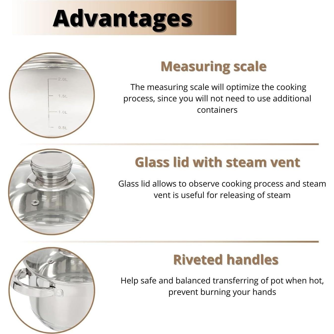 Juego de utensilios de cocina Daniks Standard 6 piezas acero