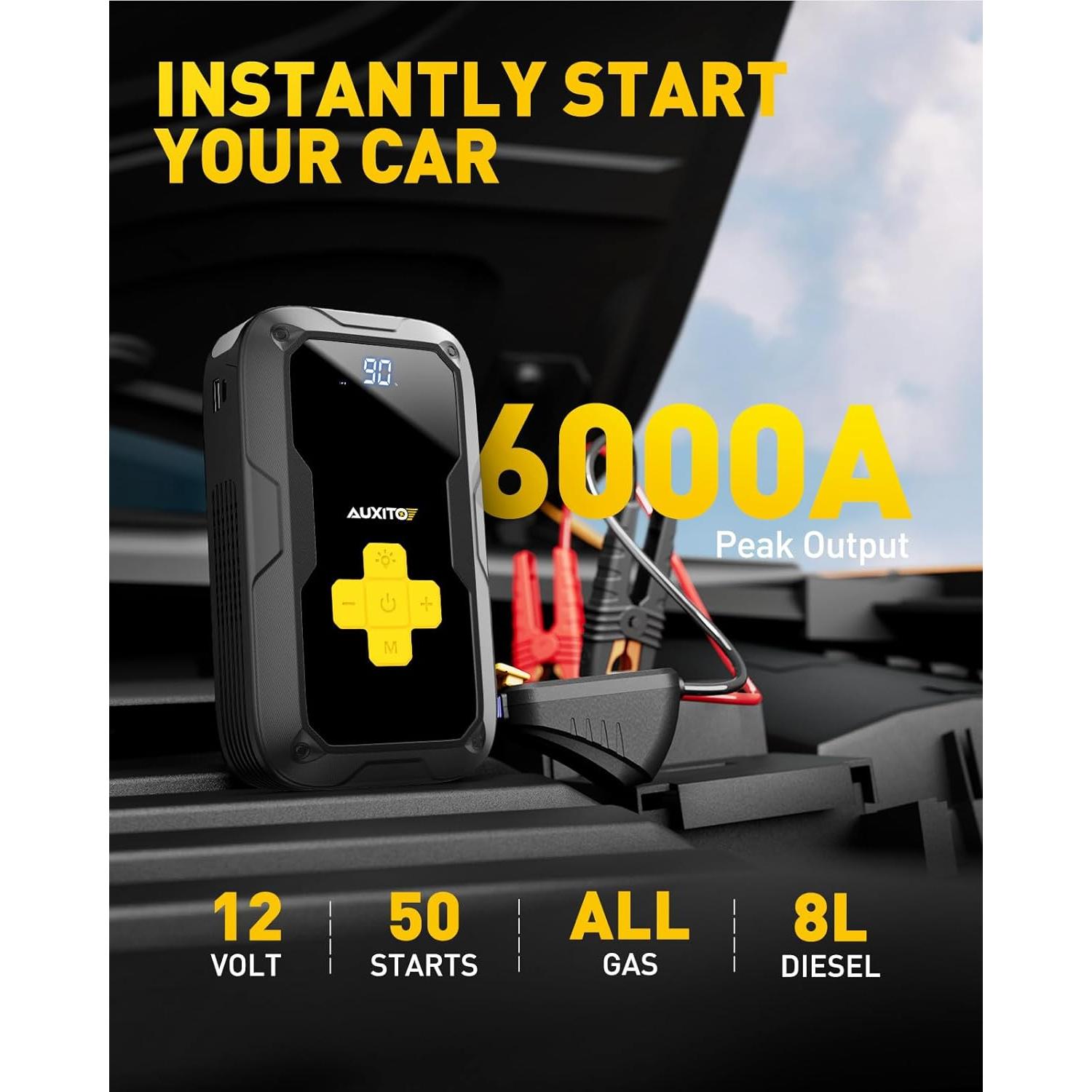 Arrancador de Salto AUXITO AJ01 6000A con Compresor 150PSI