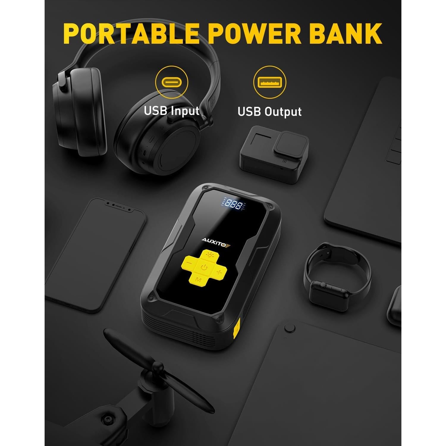 Arrancador de Salto AUXITO AJ01 6000A con Compresor 150PSI