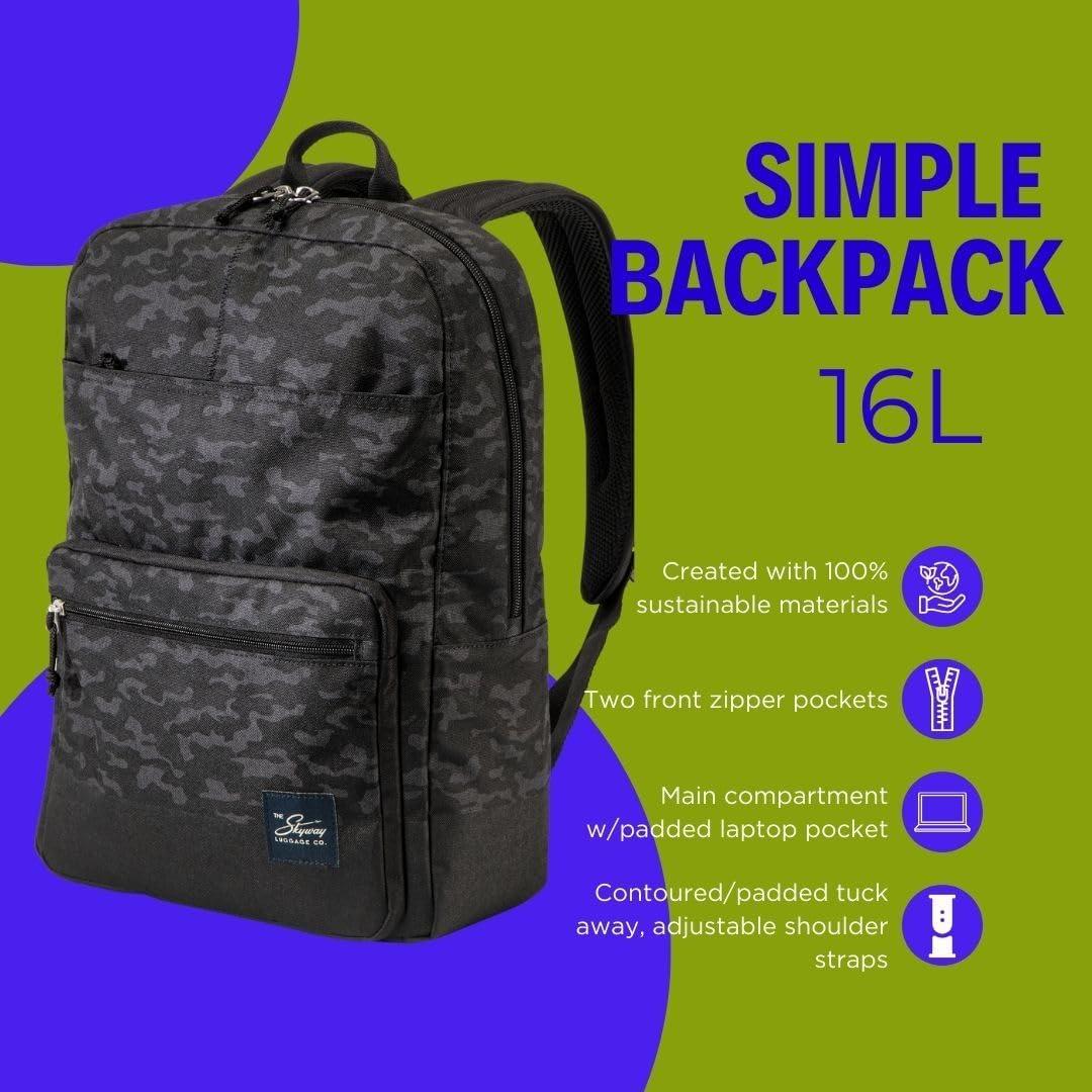 Mochila Simple Skyway 19L Kohala Negro, 100% rPET