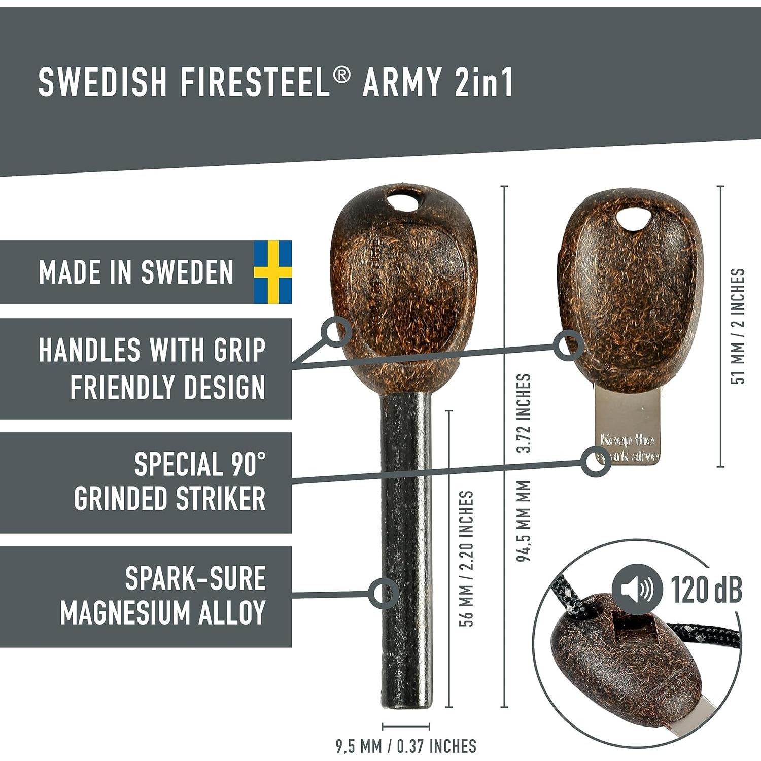 Encendedor de fuego Light My Fire FireSteel Army - 12,000 golpes