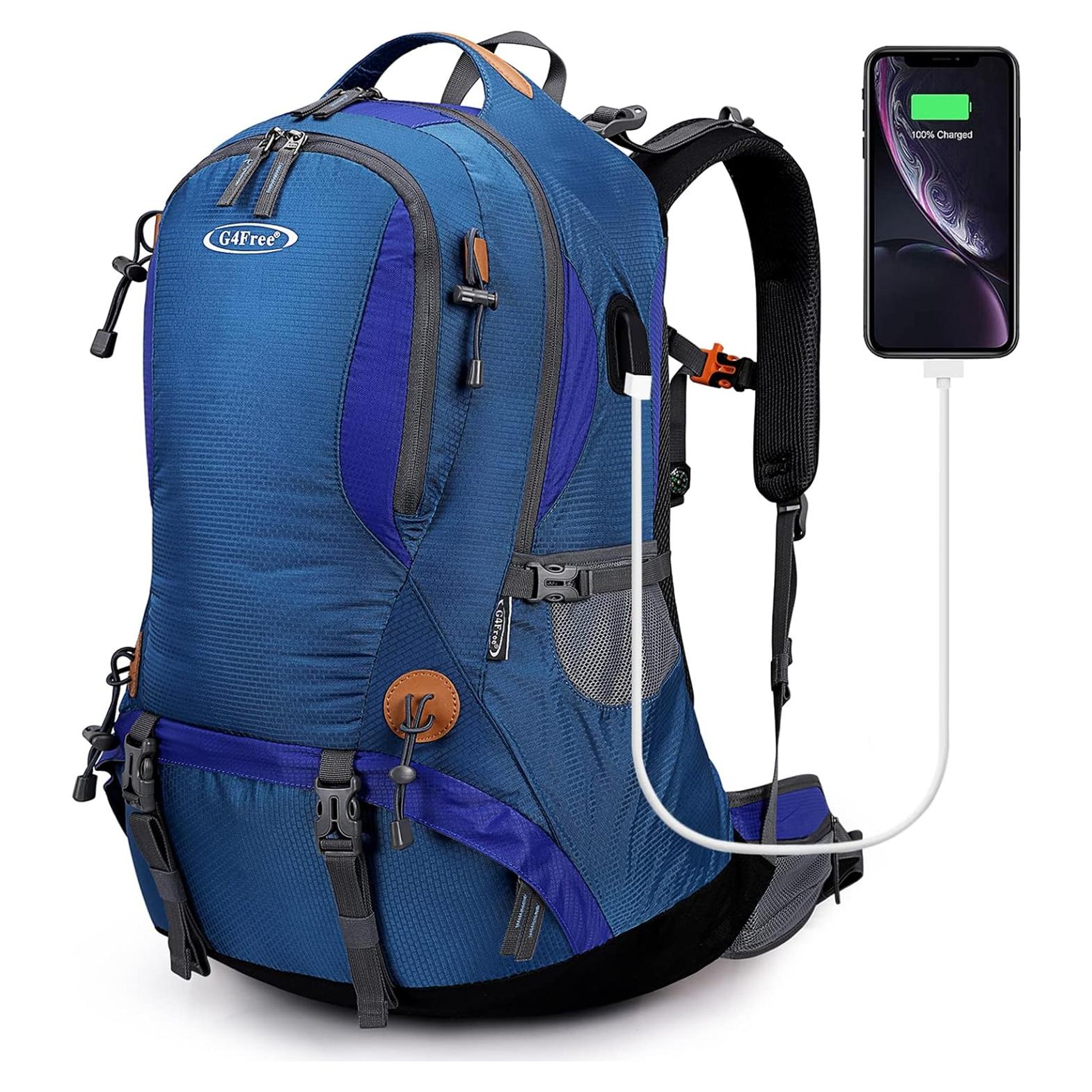 Mochila de Senderismo G4Free 50L Impermeable con Funda