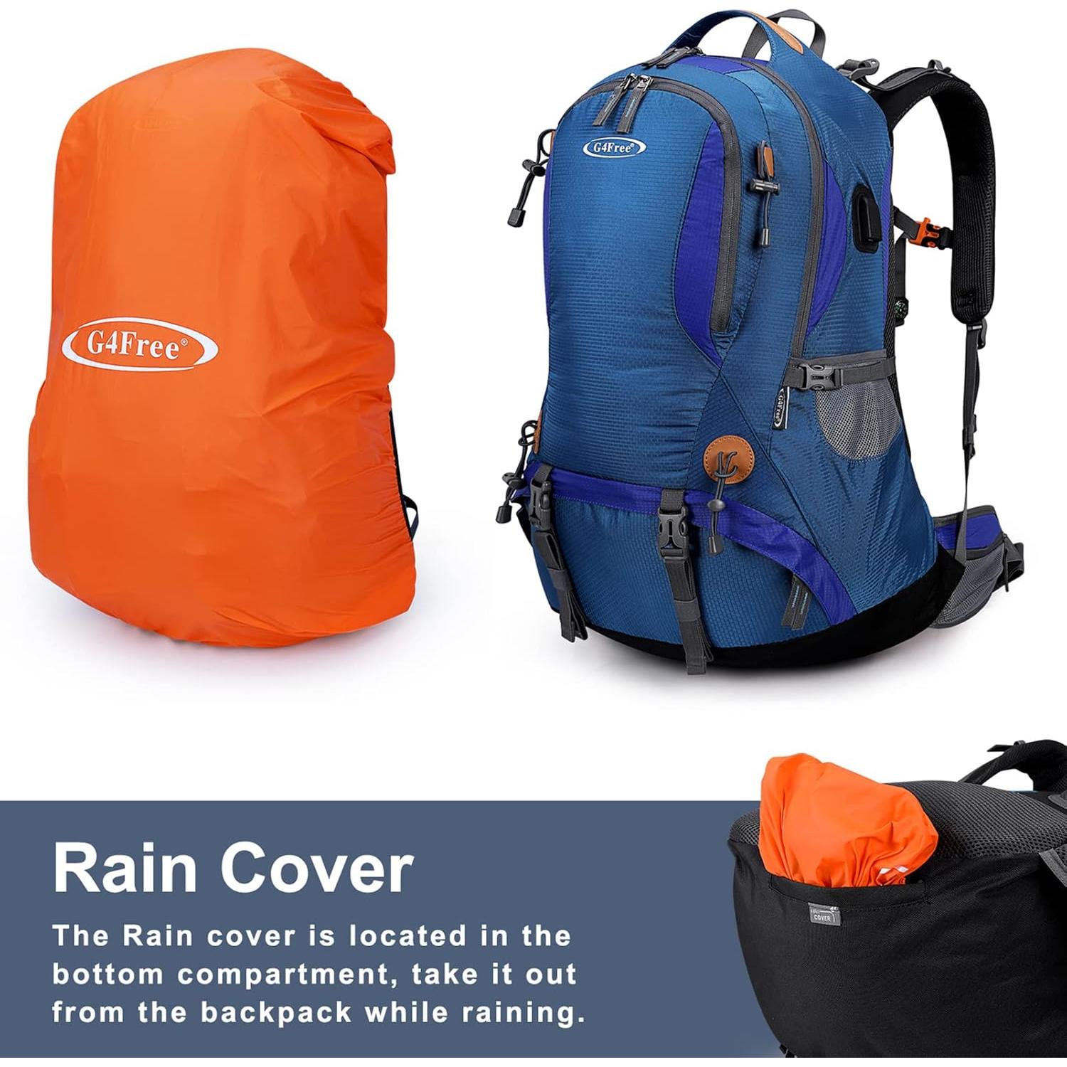 Mochila de Senderismo G4Free 50L Impermeable con Funda