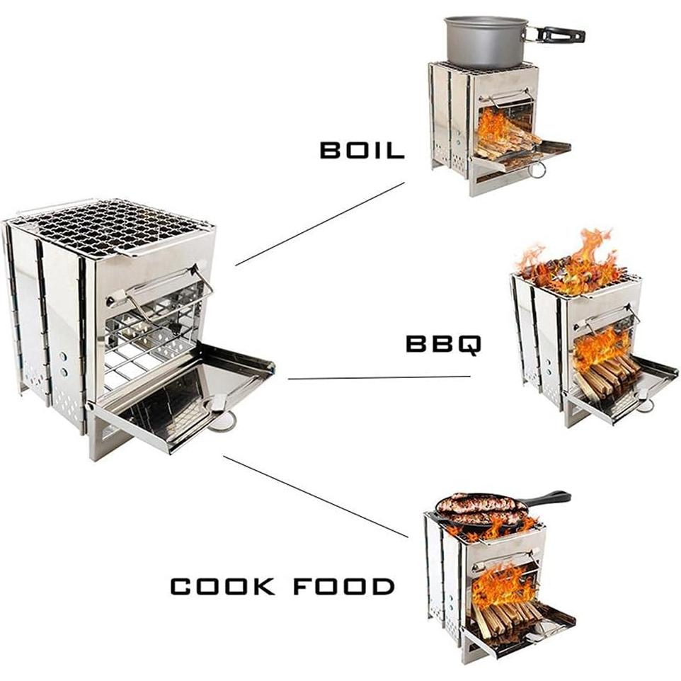 Estufa de leña YWHWLX plegable para camping 21x14.5cm