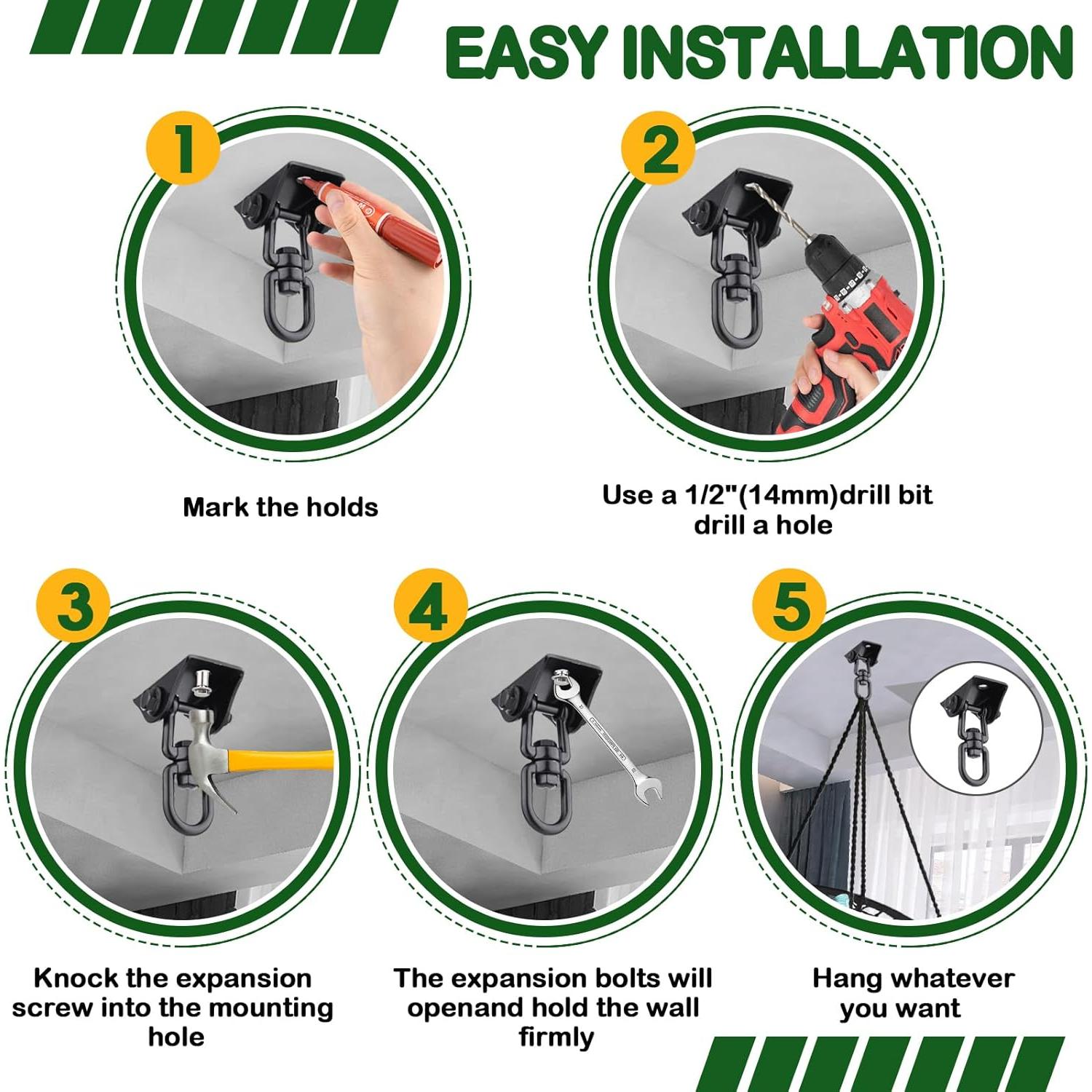Kit de Colgado de Hamaca Feanron 2 Paquete 544 kg