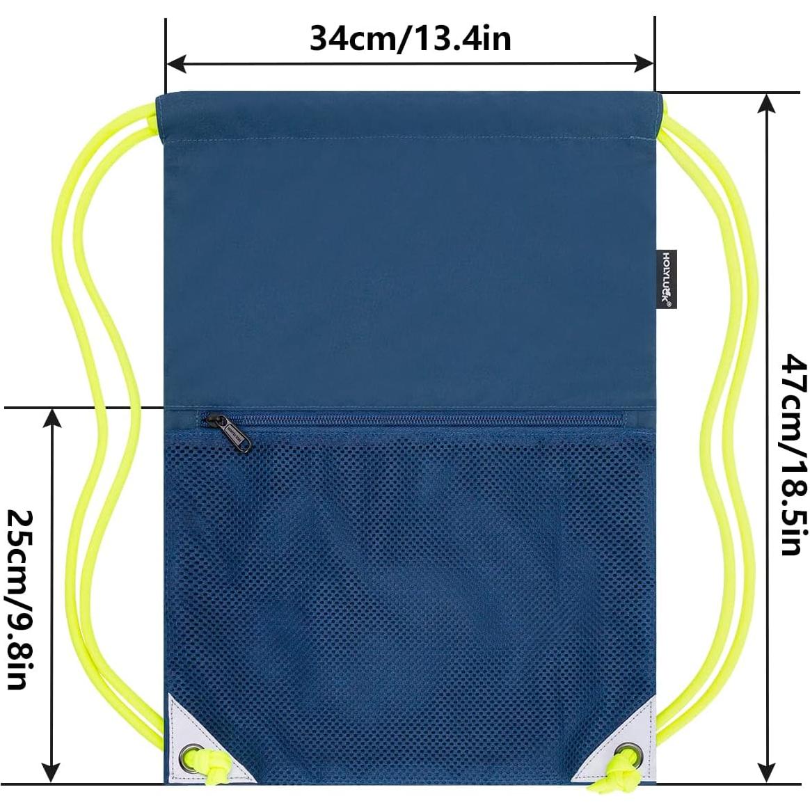 Mochila de Cuerda HOLYLUCK con Bolsillo Malla 34x25cm Petróleo