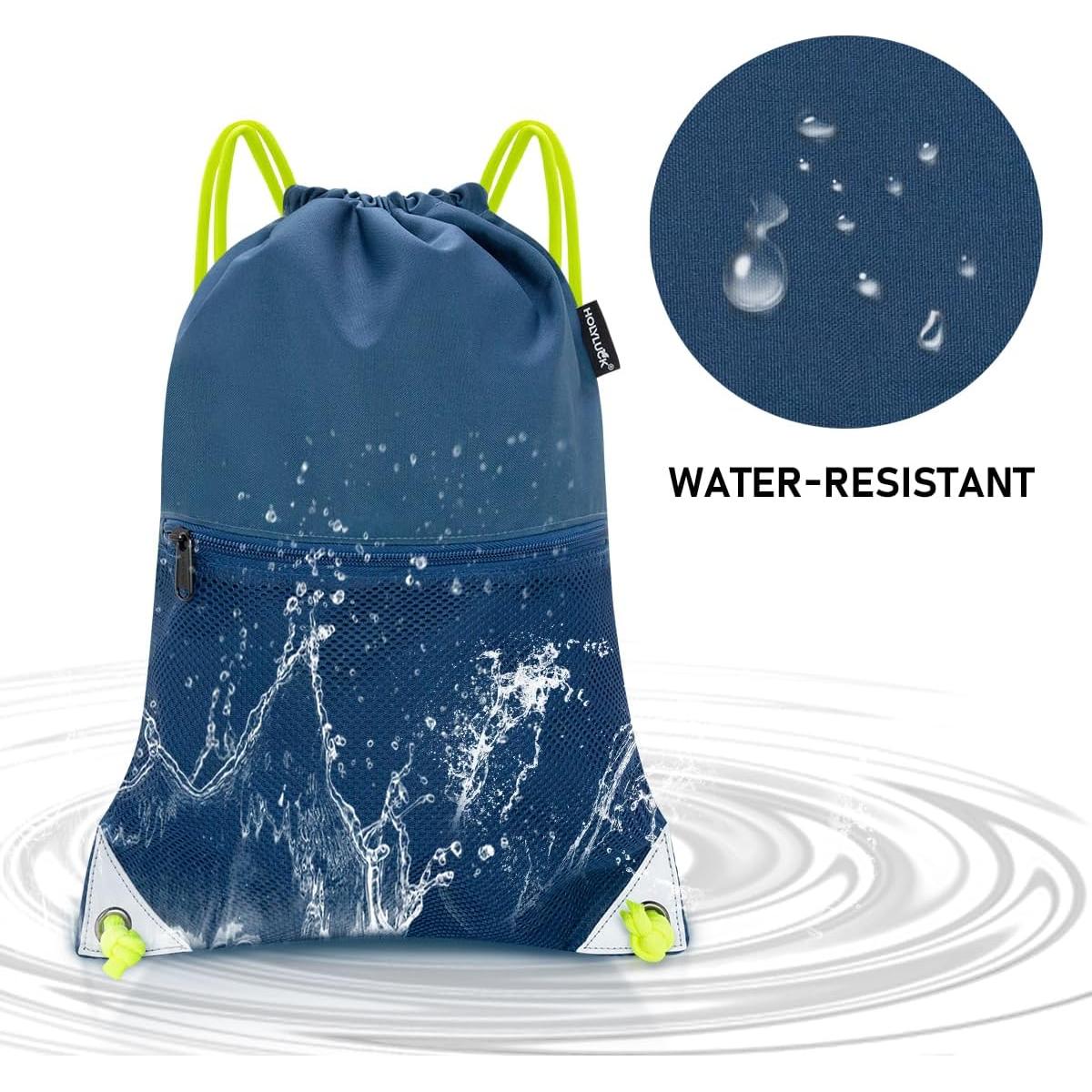 Mochila de Cuerda HOLYLUCK con Bolsillo Malla 34x25cm Petróleo