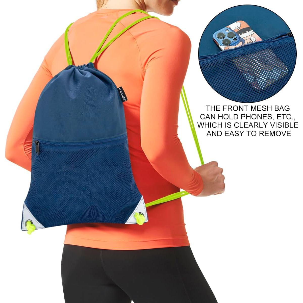 Mochila de Cuerda HOLYLUCK con Bolsillo Malla 34x25cm Petróleo