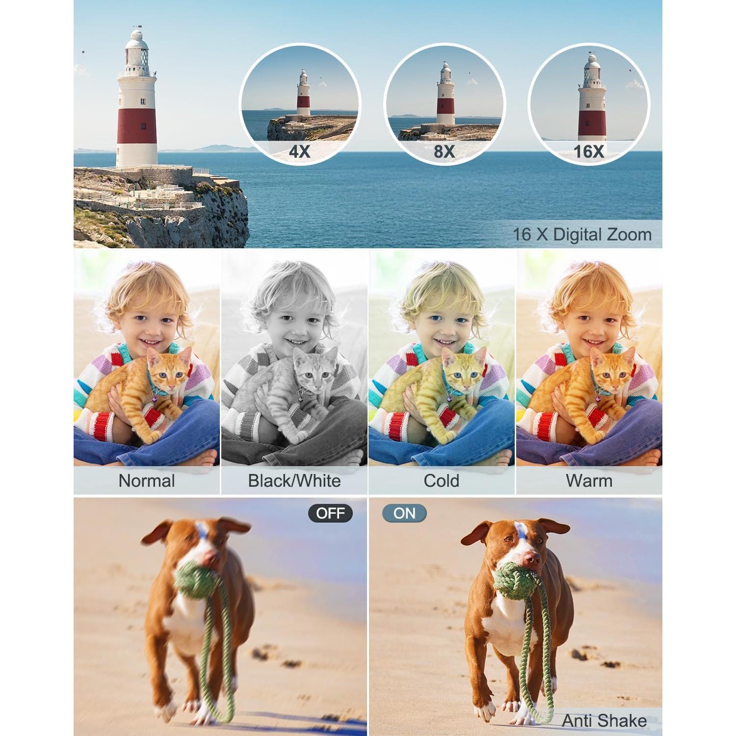 Cámara Digital CAMKORY DC403SL-US 44MP FHD 1080P para Niños