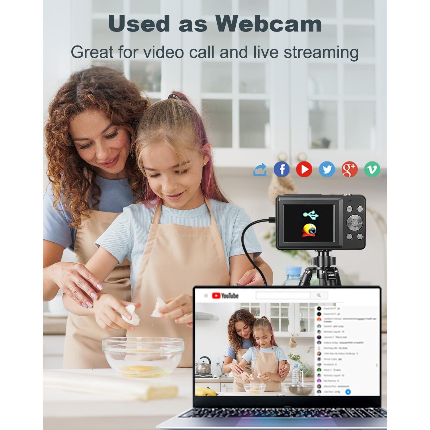 Cámara Digital CAMKORY DC403SL-US 44MP FHD 1080P para Niños