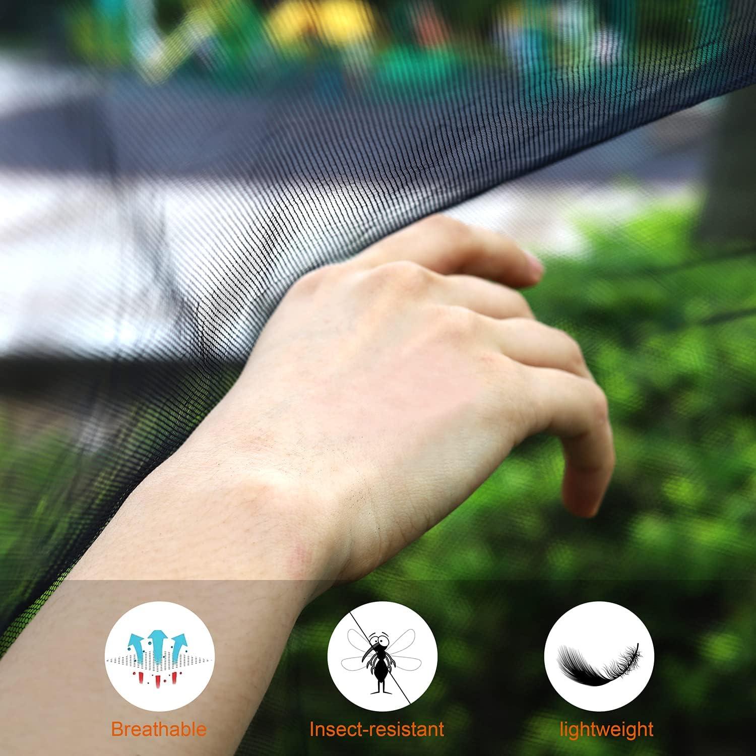 ALUCKY Hammock Net Camping Mosquito Net, No See Ums & Repels Insect, Polyester Netting for 360 Degree Protection, Double Sided Zipper for Easy Access Fits for All Camping Hammocks(Black)