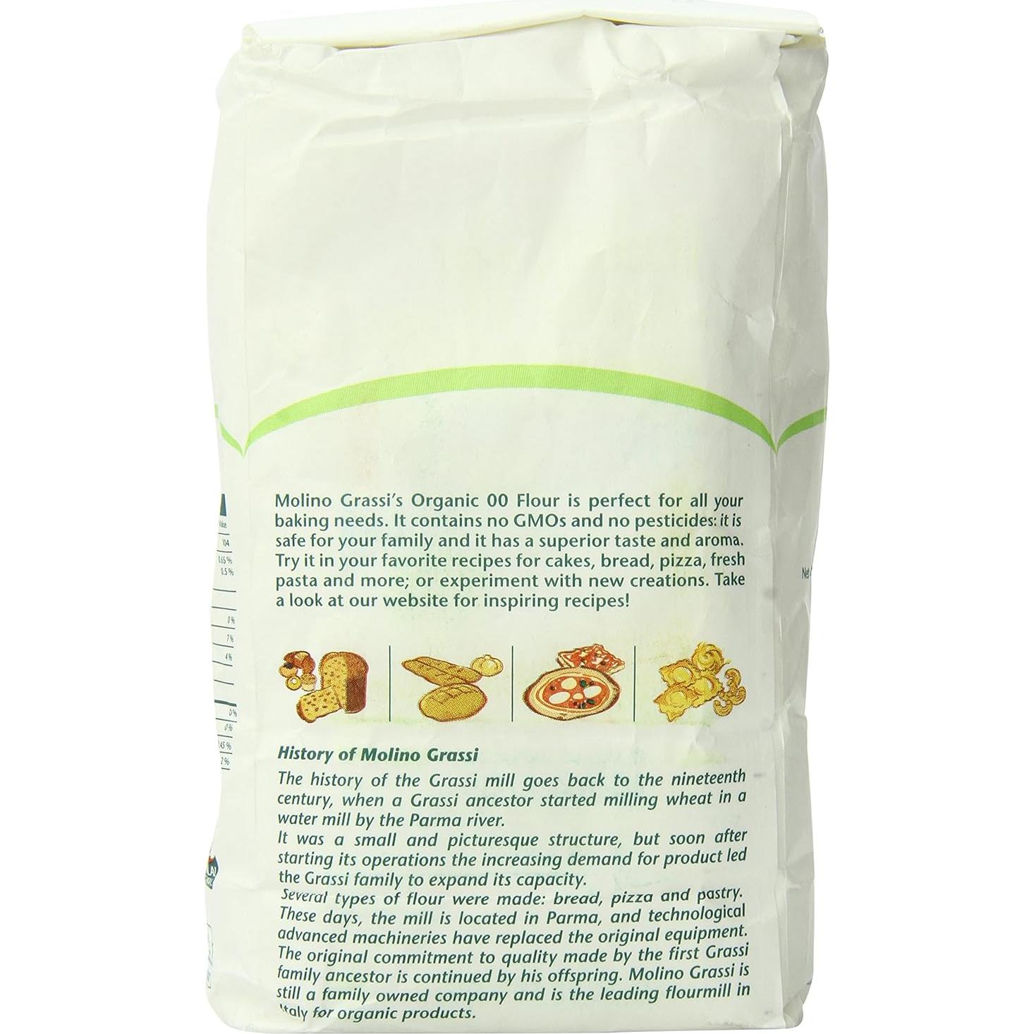 Harina Orgánica 00 Molino Grassi 997g Ideal para Repostería