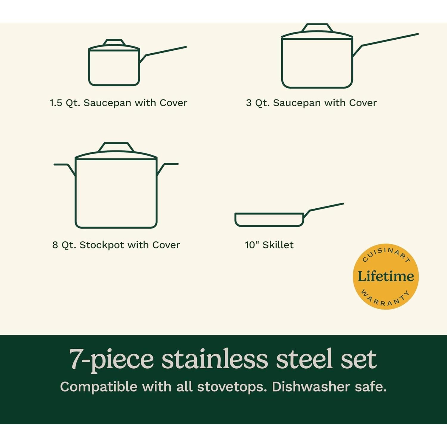 Juego de Utensilios de Cocina Cuisinart 7 Piezas Acero Inoxidable