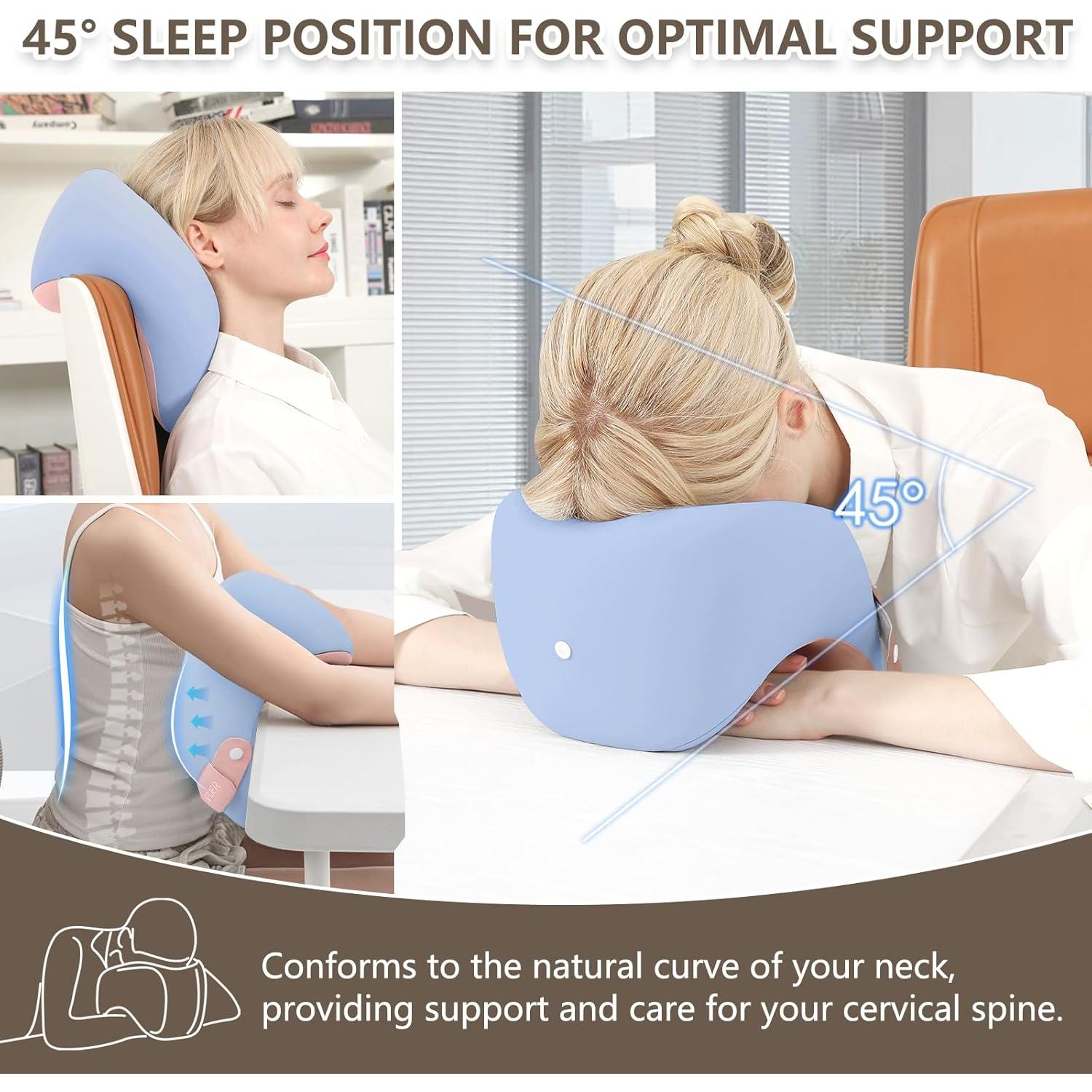 Almohada de Viaje Ergonómica SPUER Azul y Rosa Ajustable