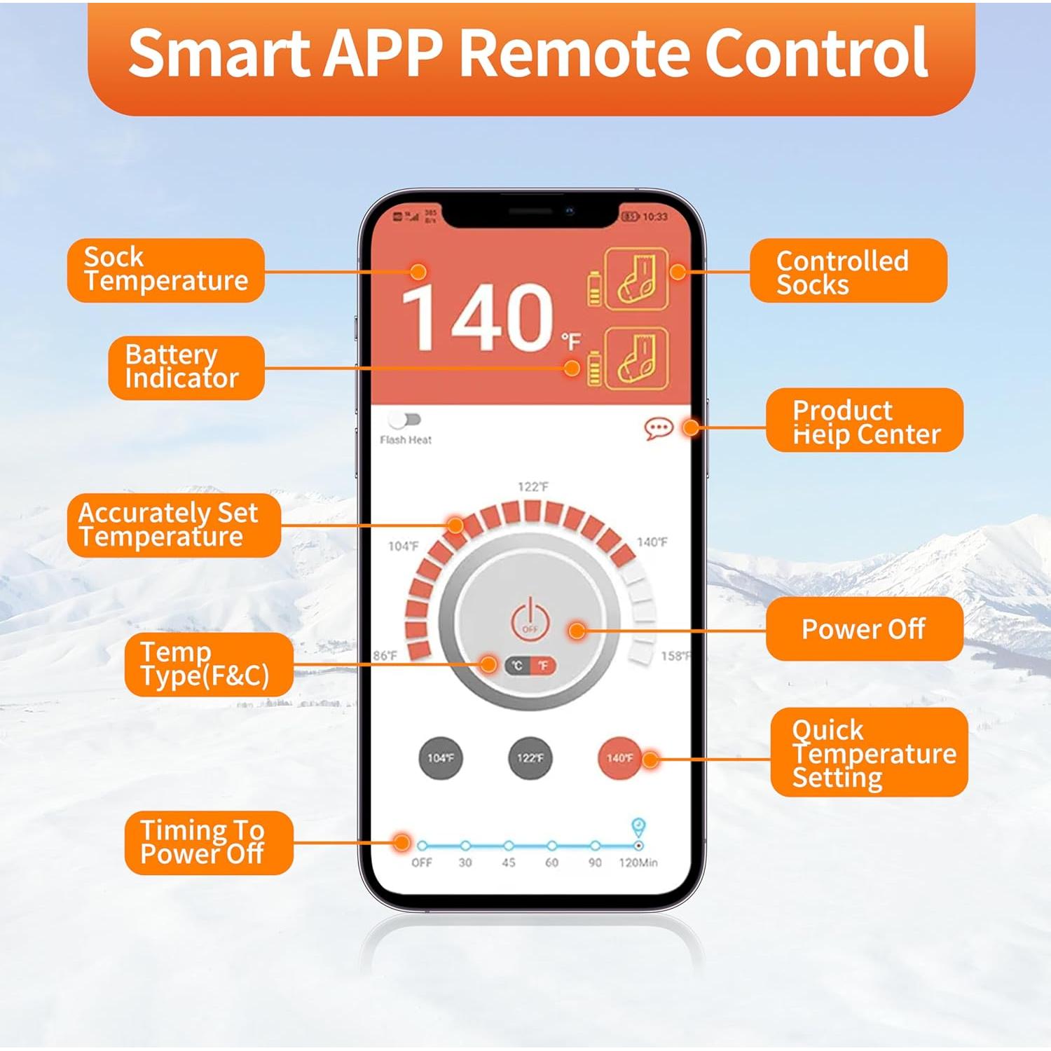 Calcetines Calentados WAMOVAL SK-02 Unisex 8000mAh Recargables
