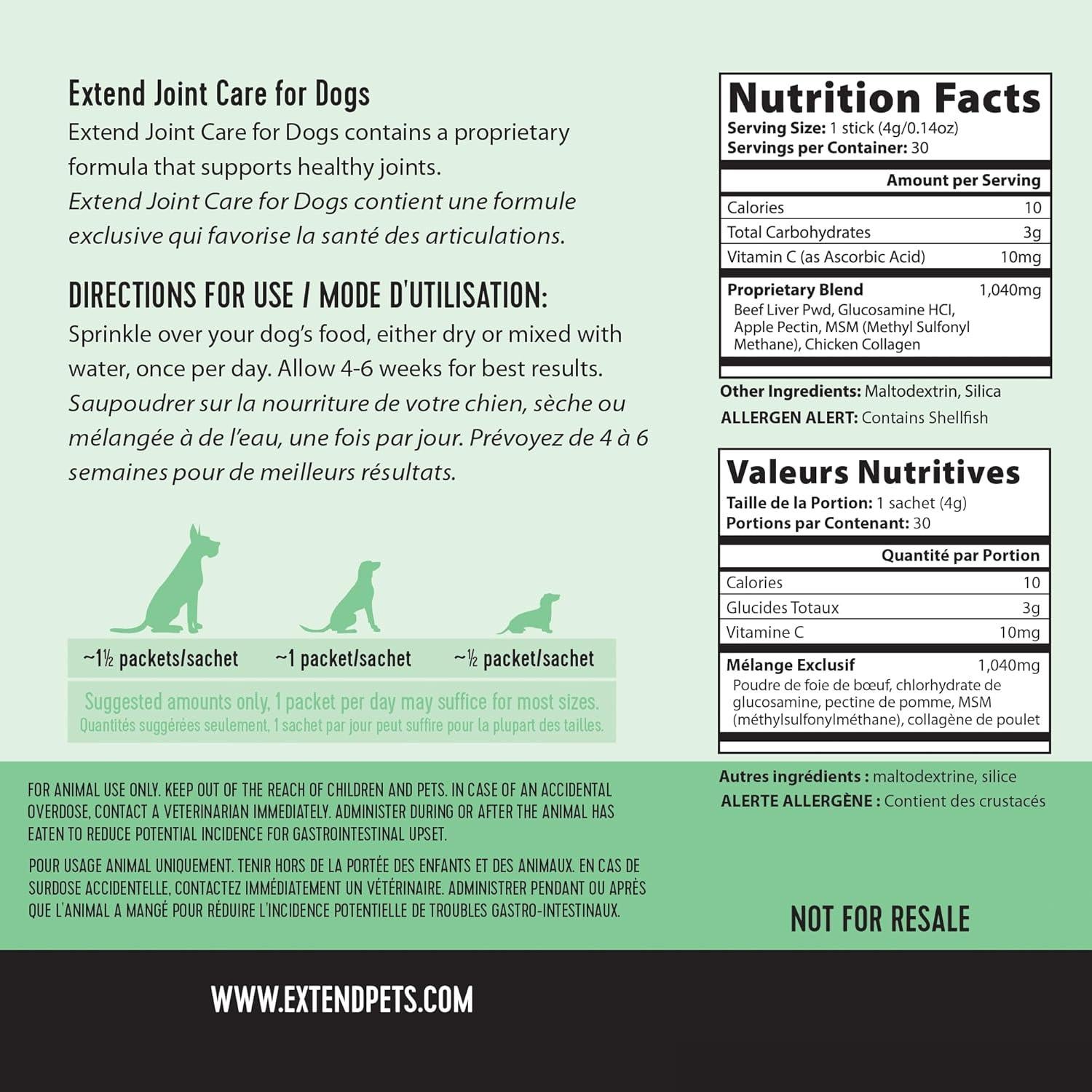 Suplemento Articular Extend para Perros - Glucosamina y MSM