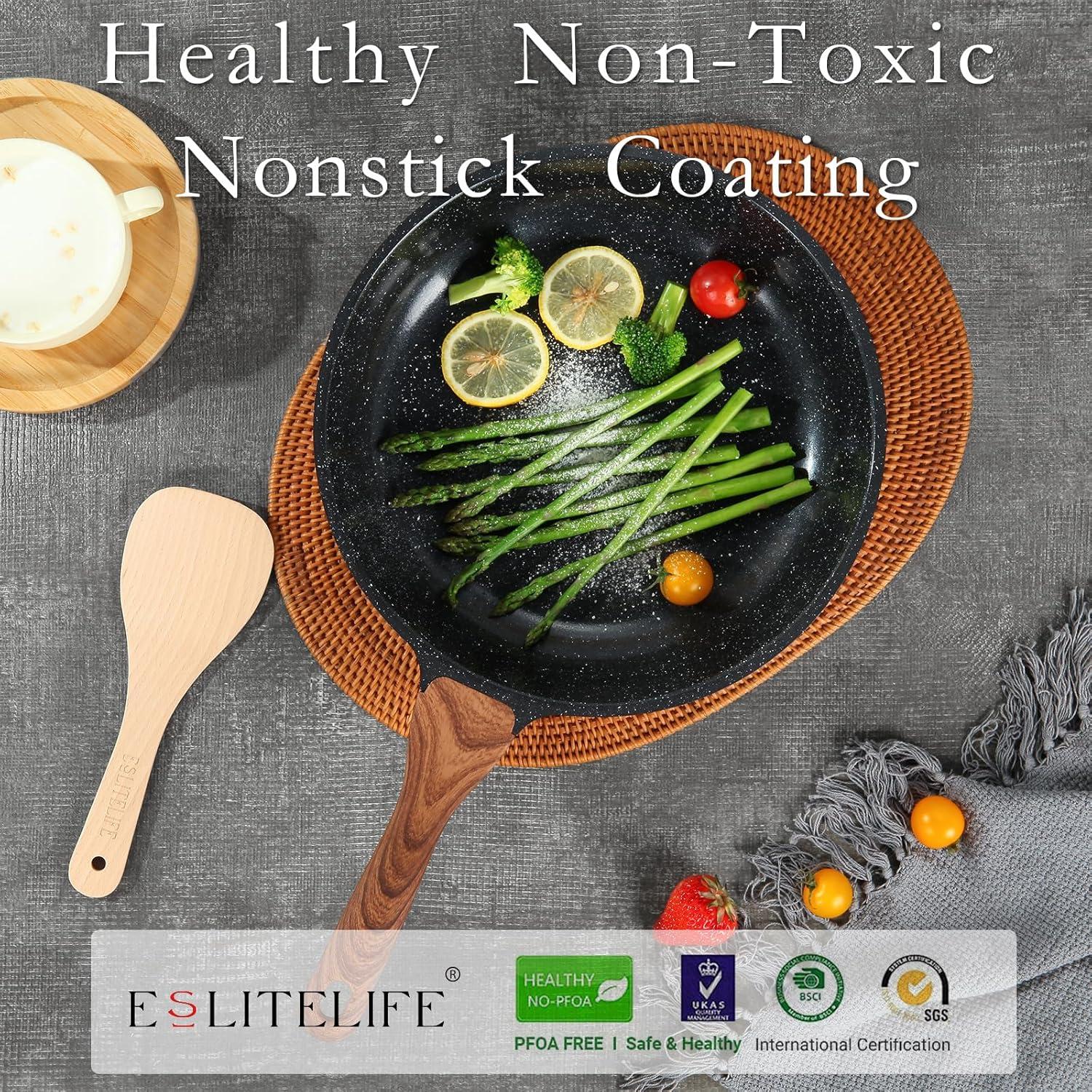 Juego de ollas y sartenes ESLITE LIFE 12 piezas antiadherente