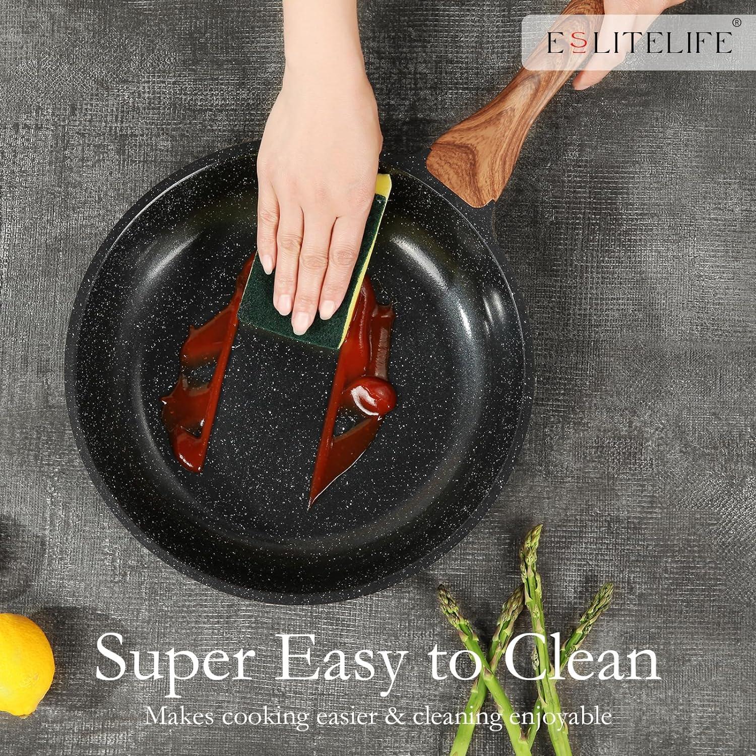 Juego de ollas y sartenes ESLITE LIFE 12 piezas antiadherente