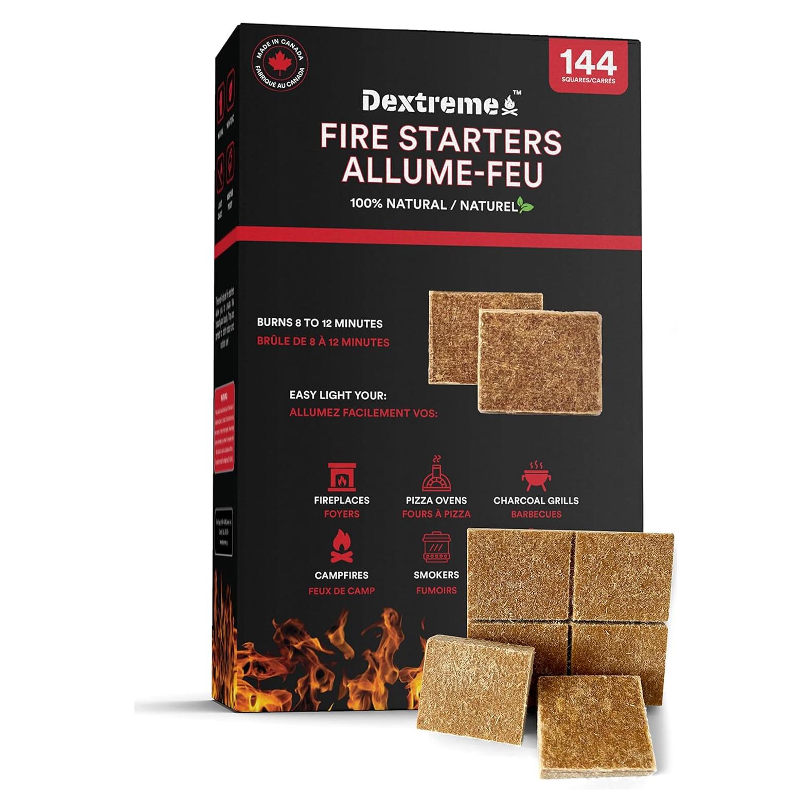 Encendedores Dextreme 144 Cubos Naturales para Fogatas