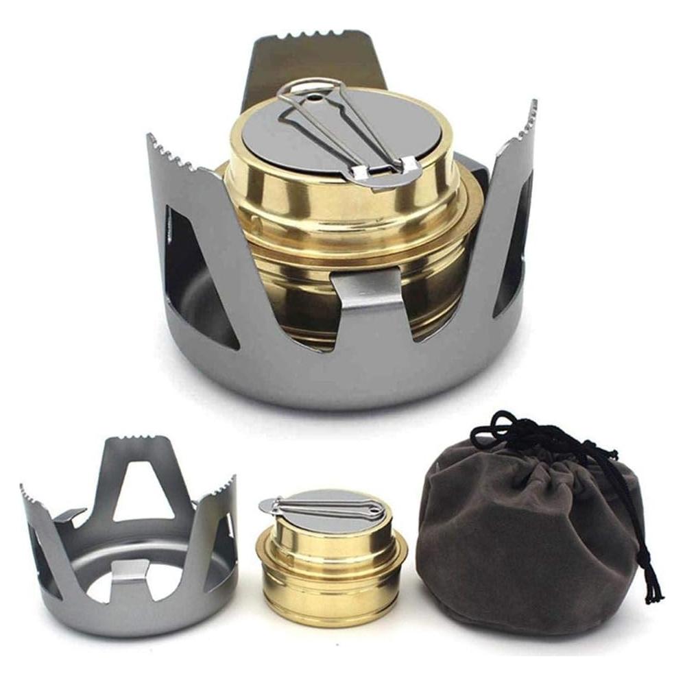 Estufa de Alcohol Mini Portátil Ultraligera 145g para Camping