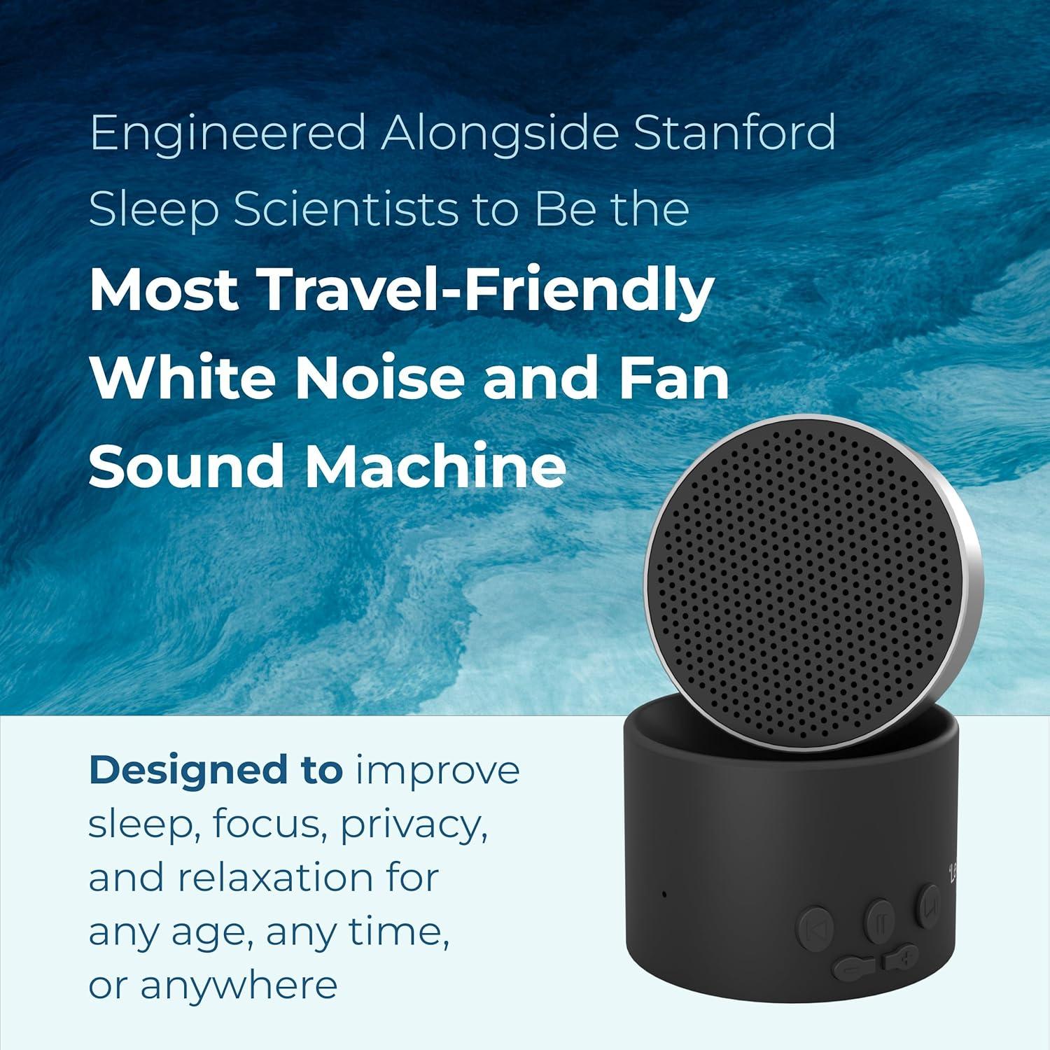 Adaptive Sound Technologies LectroFan Micro2 - Altavoz Bluetooth y Máquina de Ruido Blanco Portátil - 11 Sonidos para Sueño - Negro