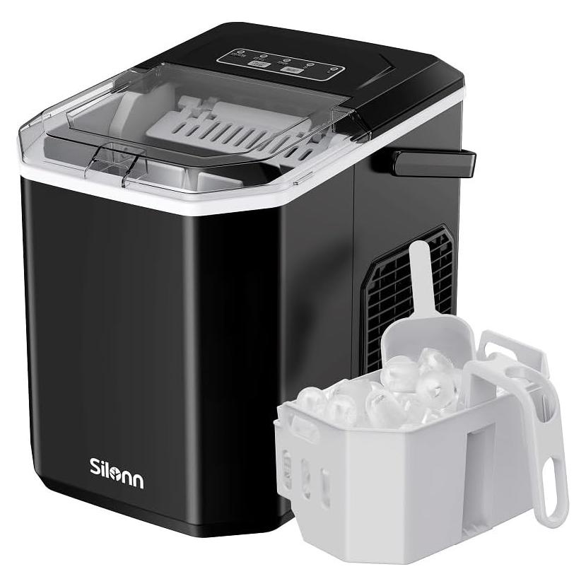 Máquina de Hielo Silonn SLIM21B, 11.79 kg/día, 9 Cubos en 6 min