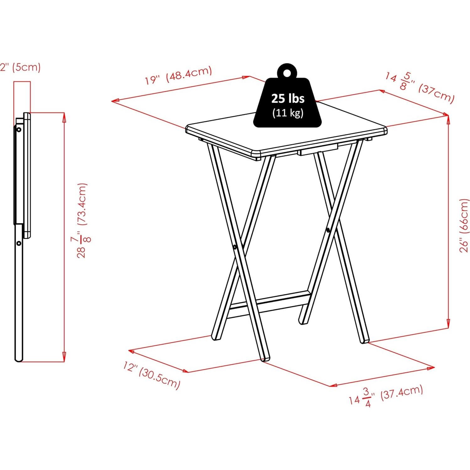 Winsome Alex Set of 2 Foldable Snack Tables, for Living Room, 26", Natural