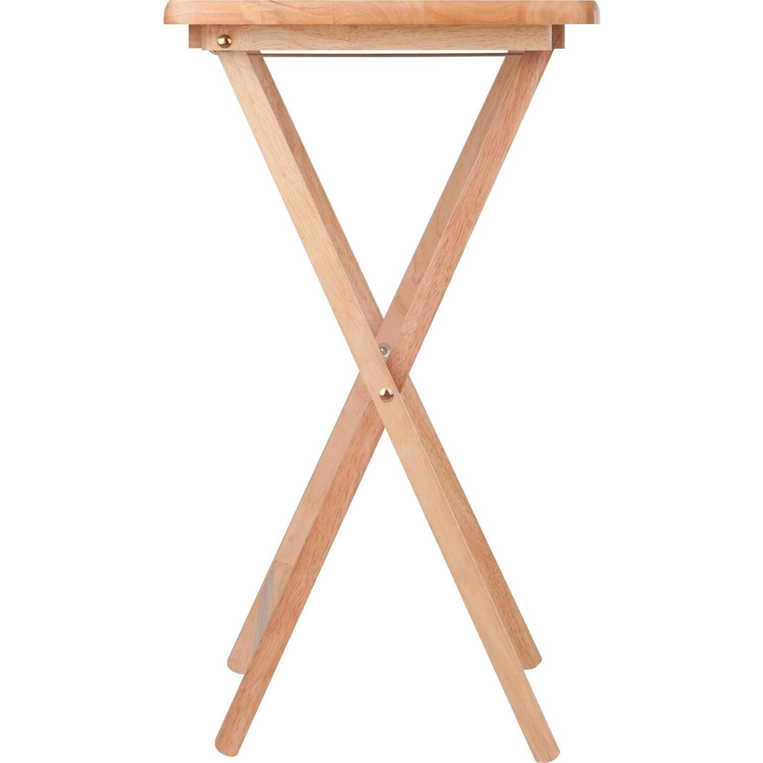 Winsome Alex Set of 2 Foldable Snack Tables, for Living Room, 26", Natural