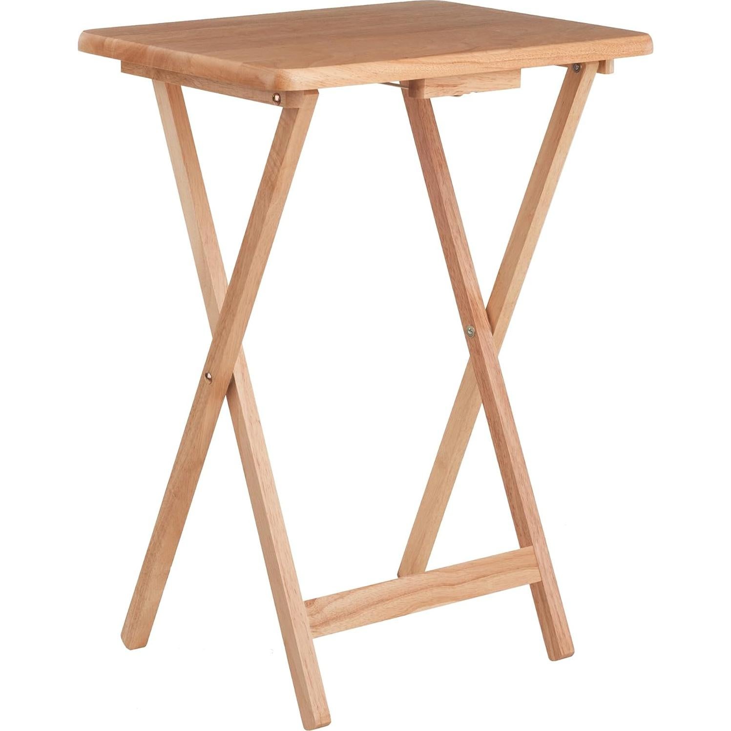 Winsome Alex Set of 2 Foldable Snack Tables, for Living Room, 26", Natural