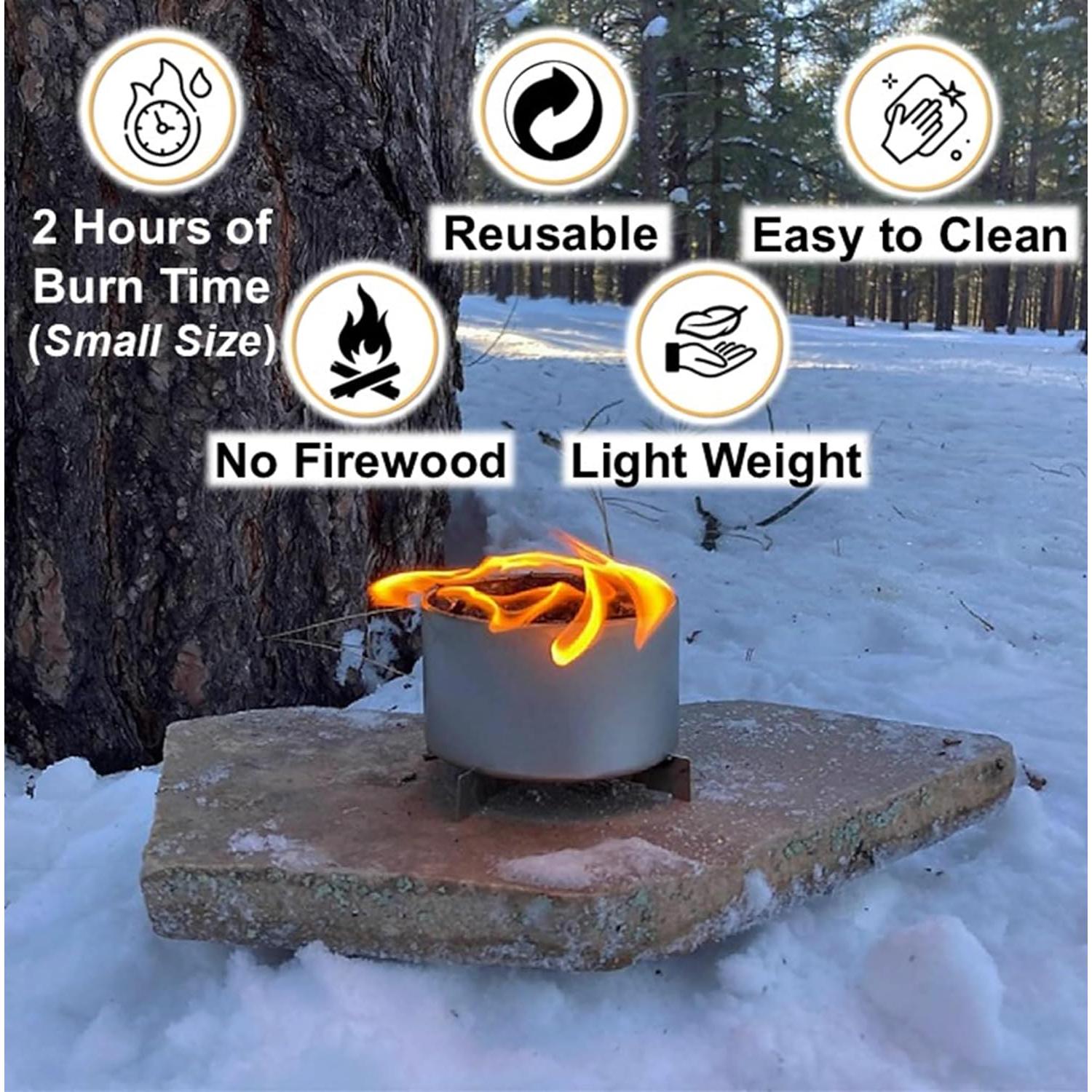 Mini fogata portátil Branded Boards 7,94x2,54cm 5h de uso