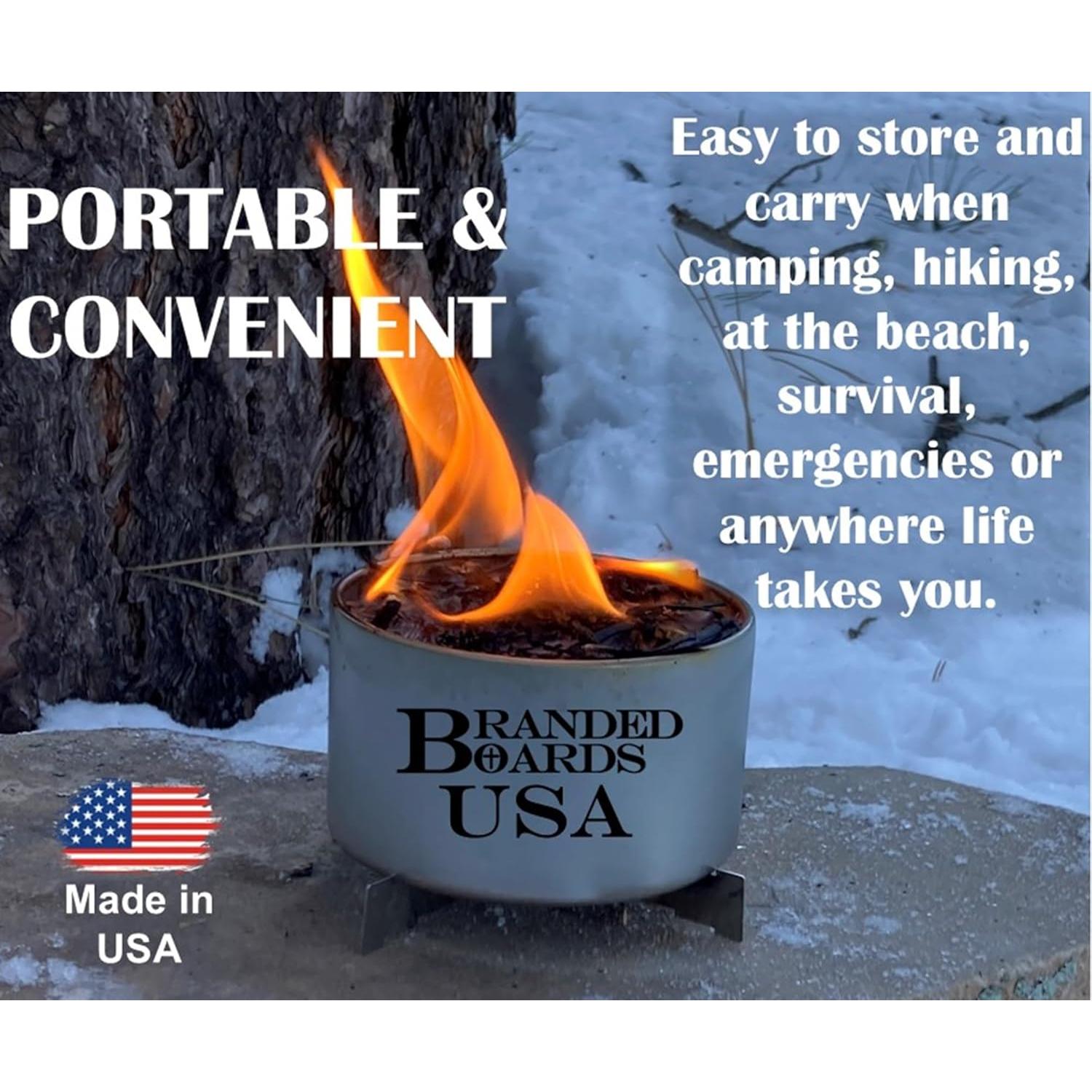 Mini fogata portátil Branded Boards 7,94x2,54cm 5h de uso