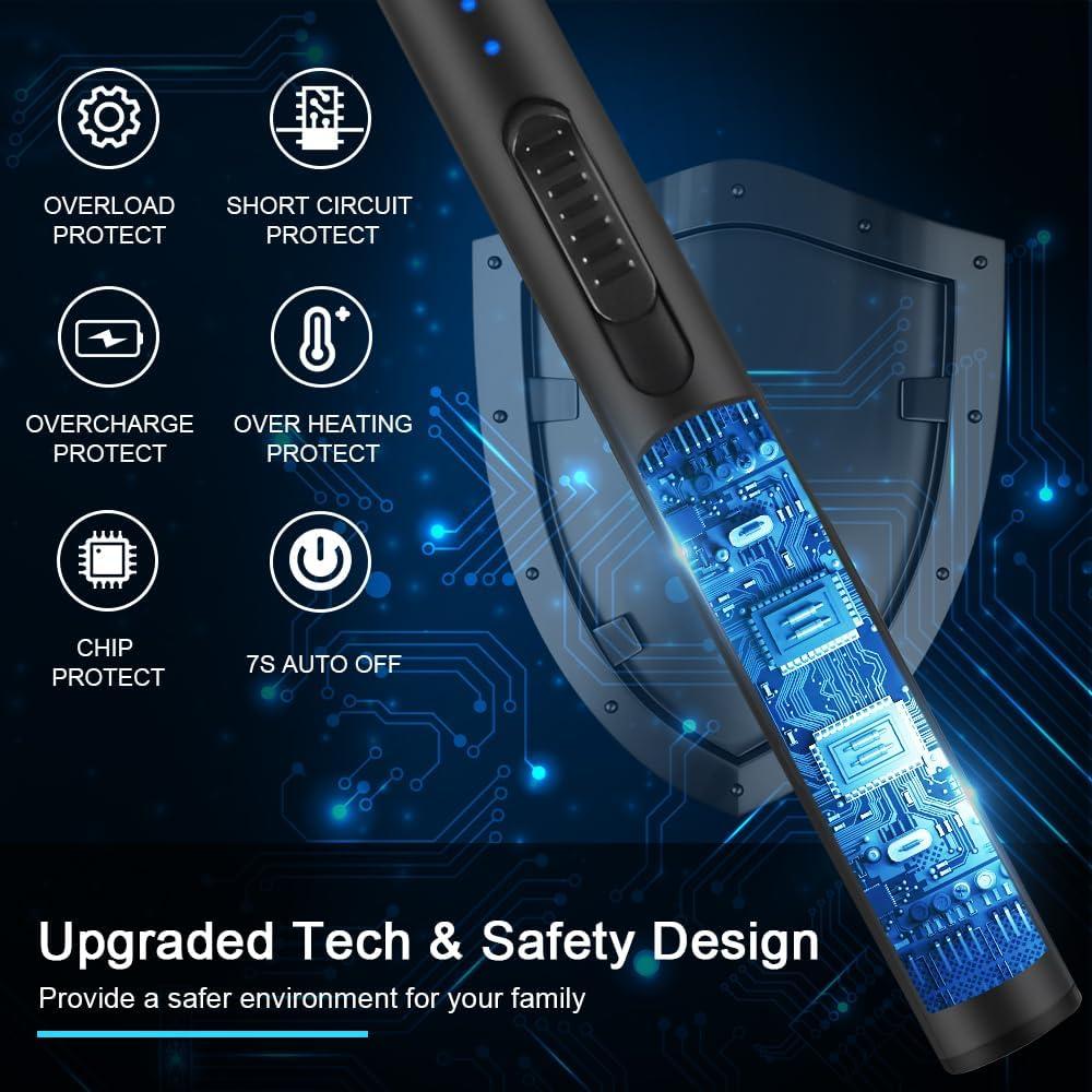 Encendedor Eléctrico Recargable ARECTECH Tipo-C Negro