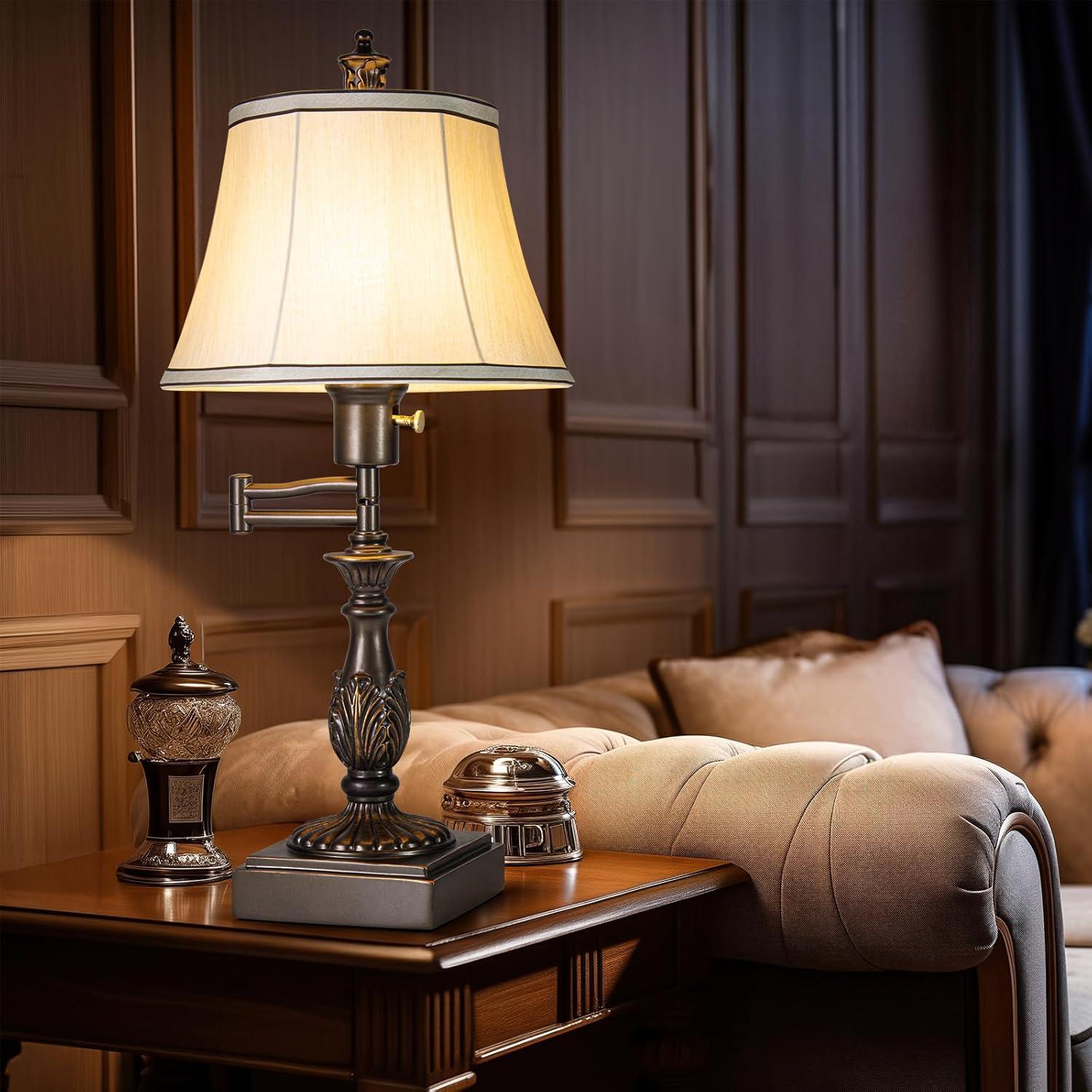 Lámpara de Mesa Rústica Ajustable Scenekoy con USB - Juego de 2