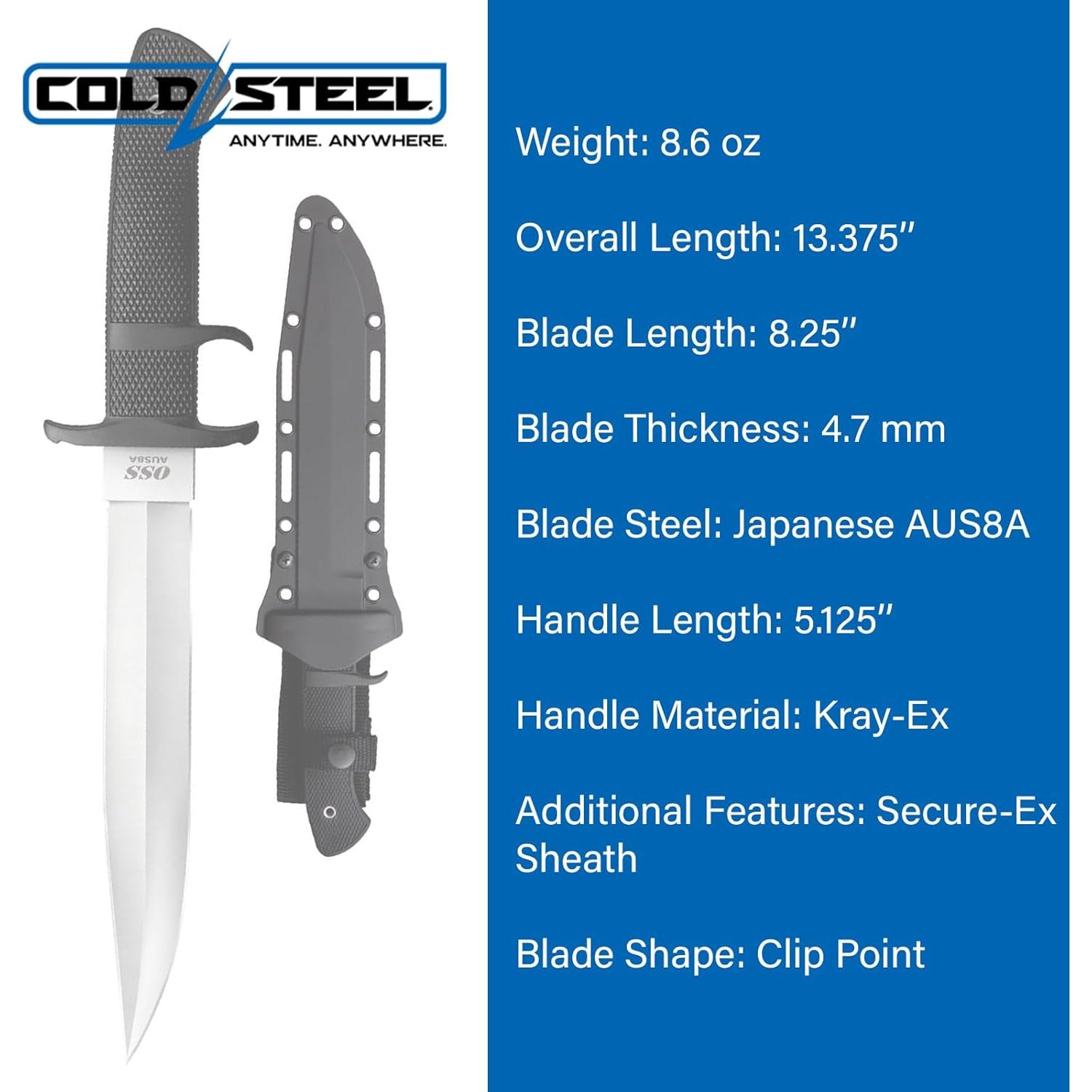 Cuchillo Táctico Cold Steel OSS con Funda Secure-Ex