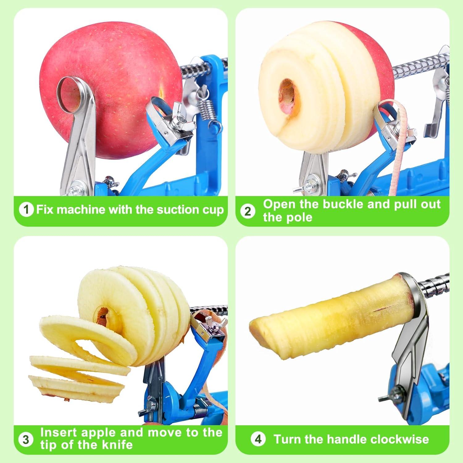 Pelador de Manzanas Tigwin Manual Acero Inoxidable Azul