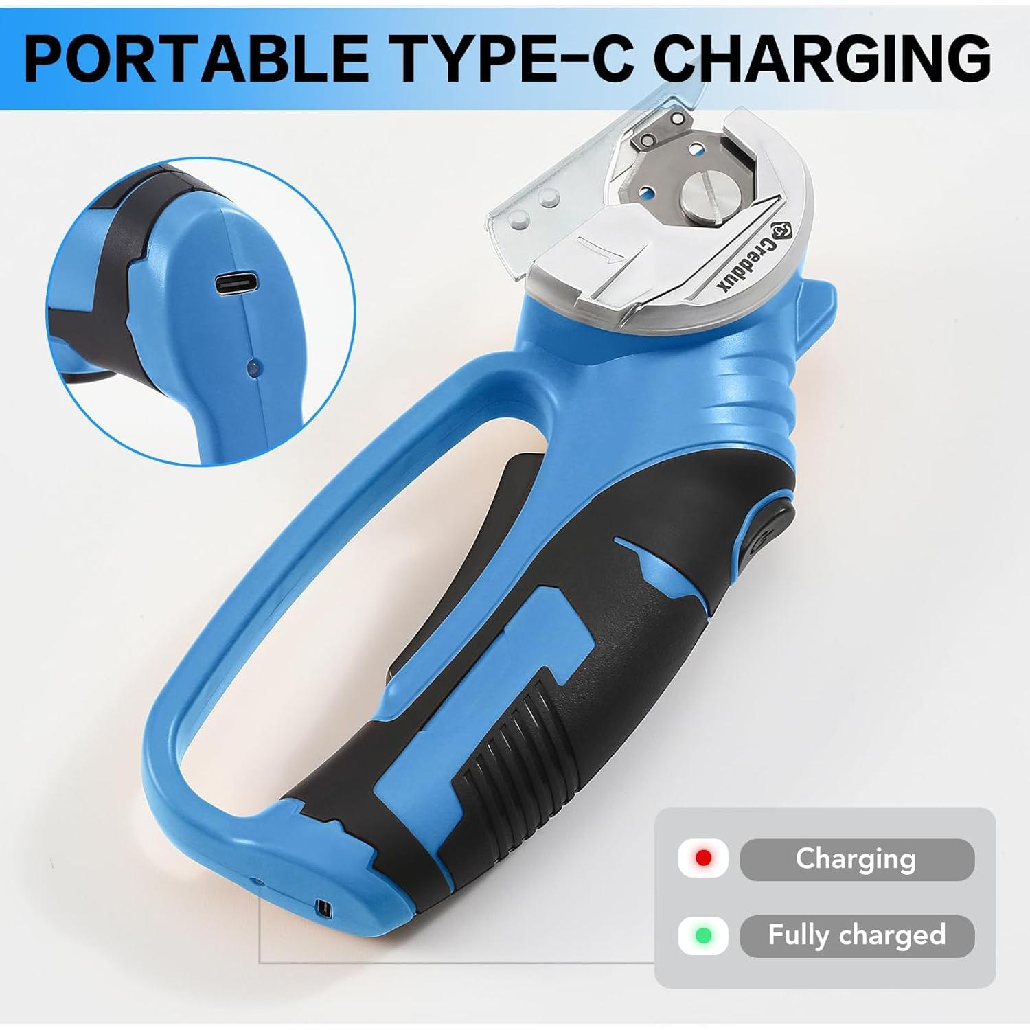 Tijeras eléctricas inalámbricas Creddux 4V con luz LED