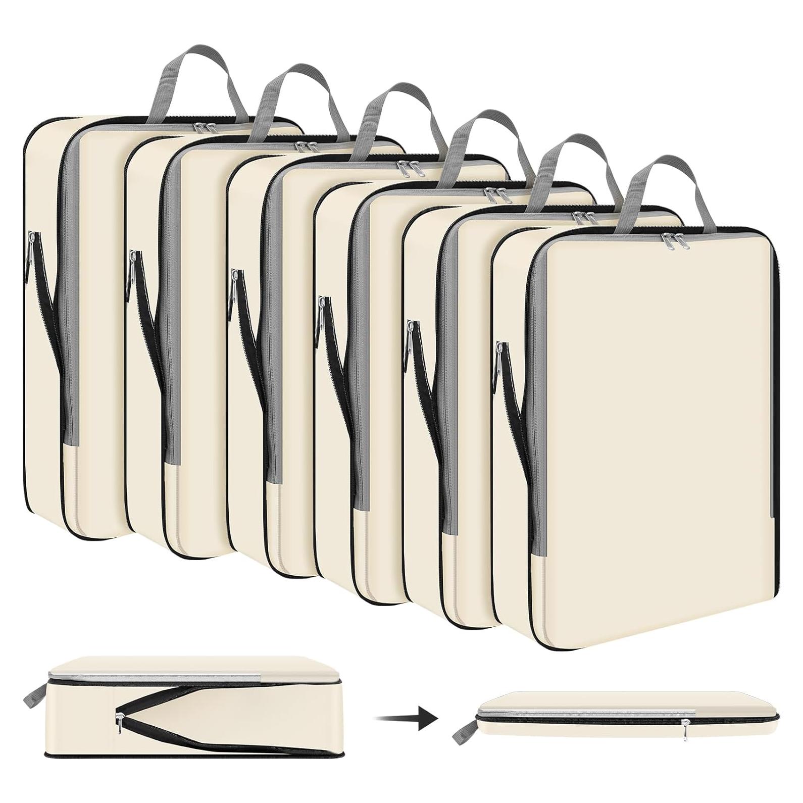 6 Bolsas de Compresión Hosuly 44 x 32 cm Nylon Beige