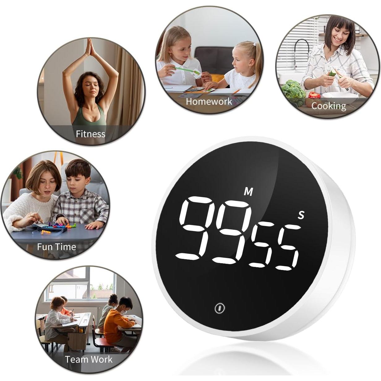 Temporizador de Cocina Digital VOCOO Magnético 99 Minutos Blanco